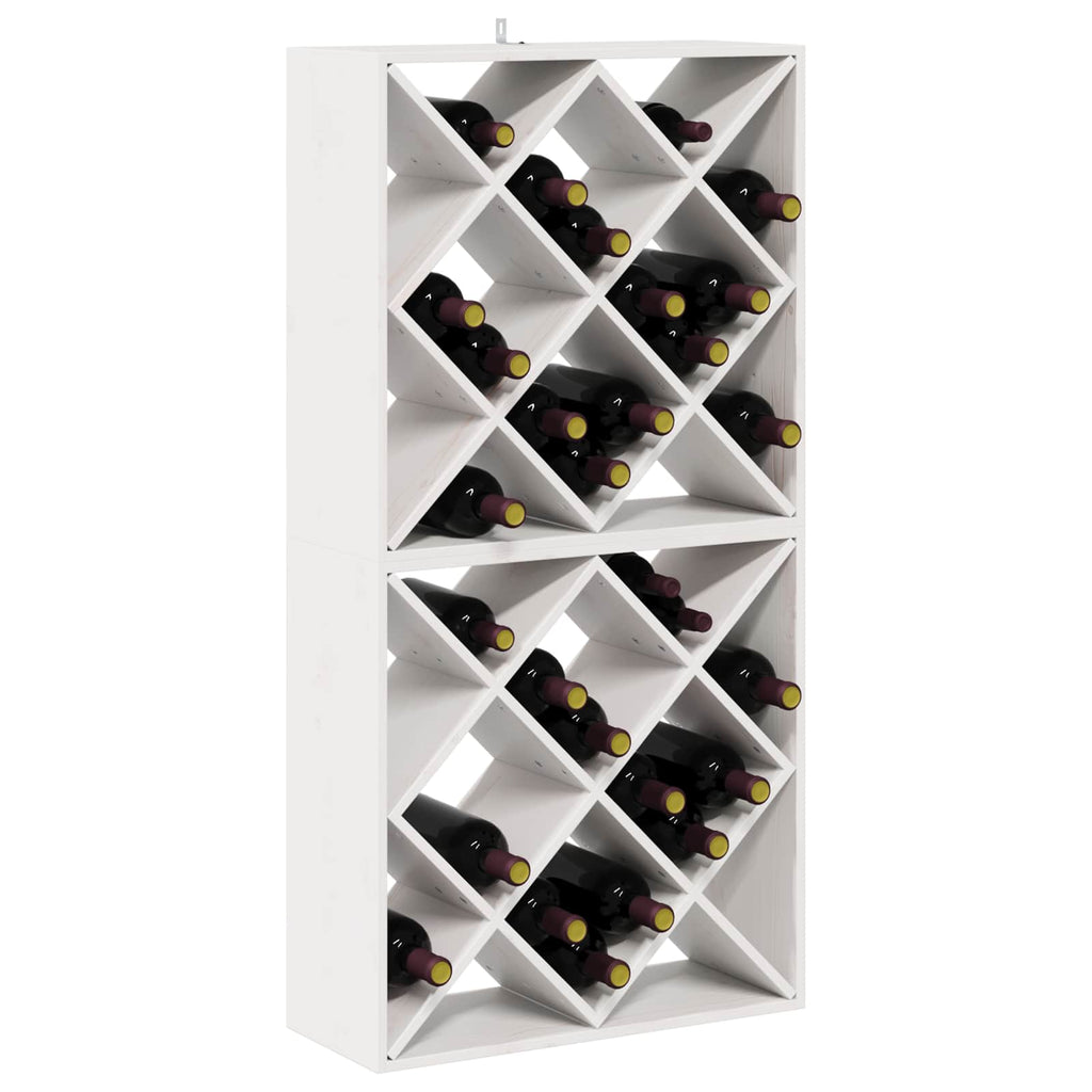 vidaXL Regał na wino 2 szt. Biały 62 x 25 x 62 cm Lite drewno sosnowe