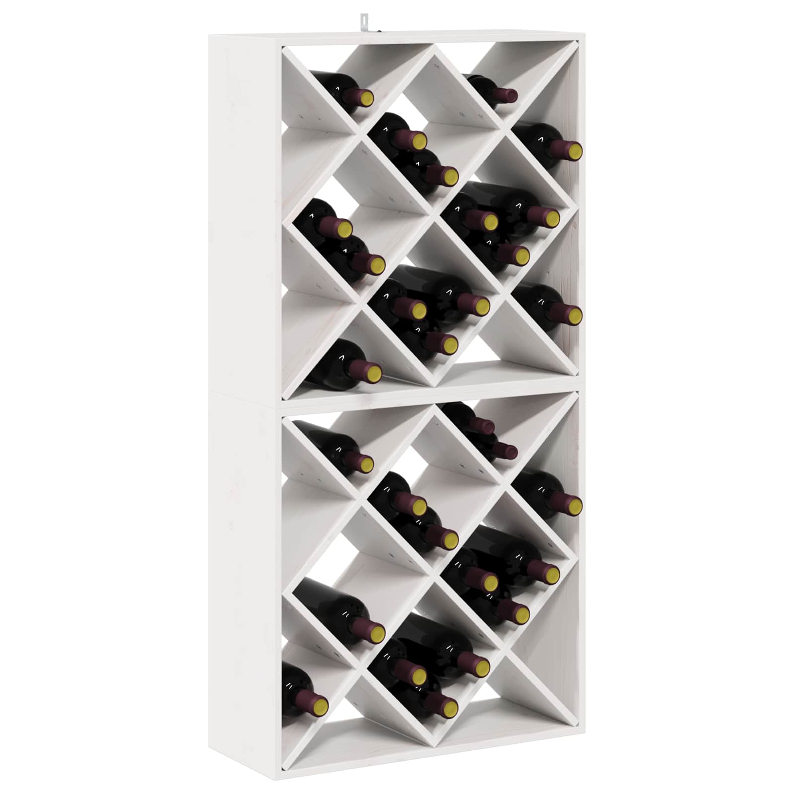 vidaXL Regał na wino 2 szt. Biały 62 x 25 x 62 cm Lite drewno sosnowe