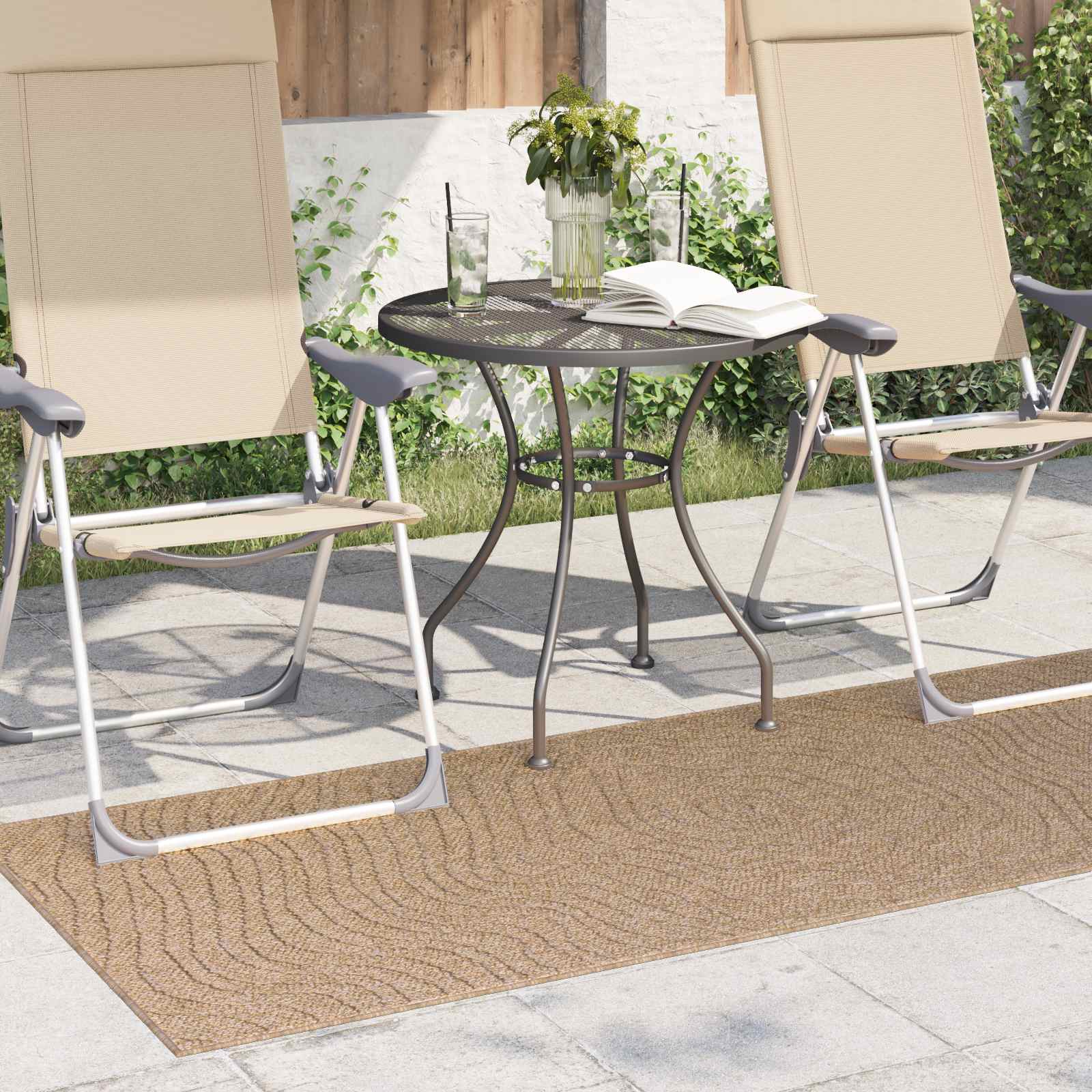 vidaXL Dywany pokojowe Moiré AGIRA Naturalny 200 x 80 cm Poliester