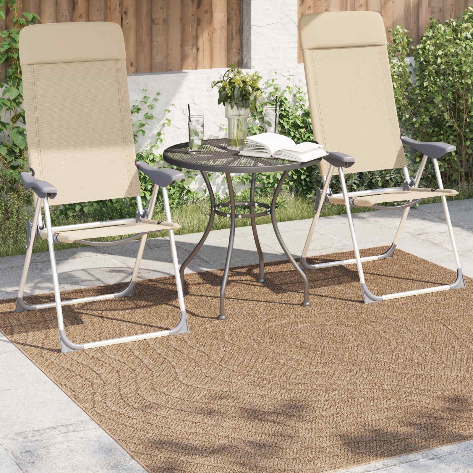 vidaXL Dywany pokojowe Moiré AGIRA Naturalny 200 x 200 cm Poliester
