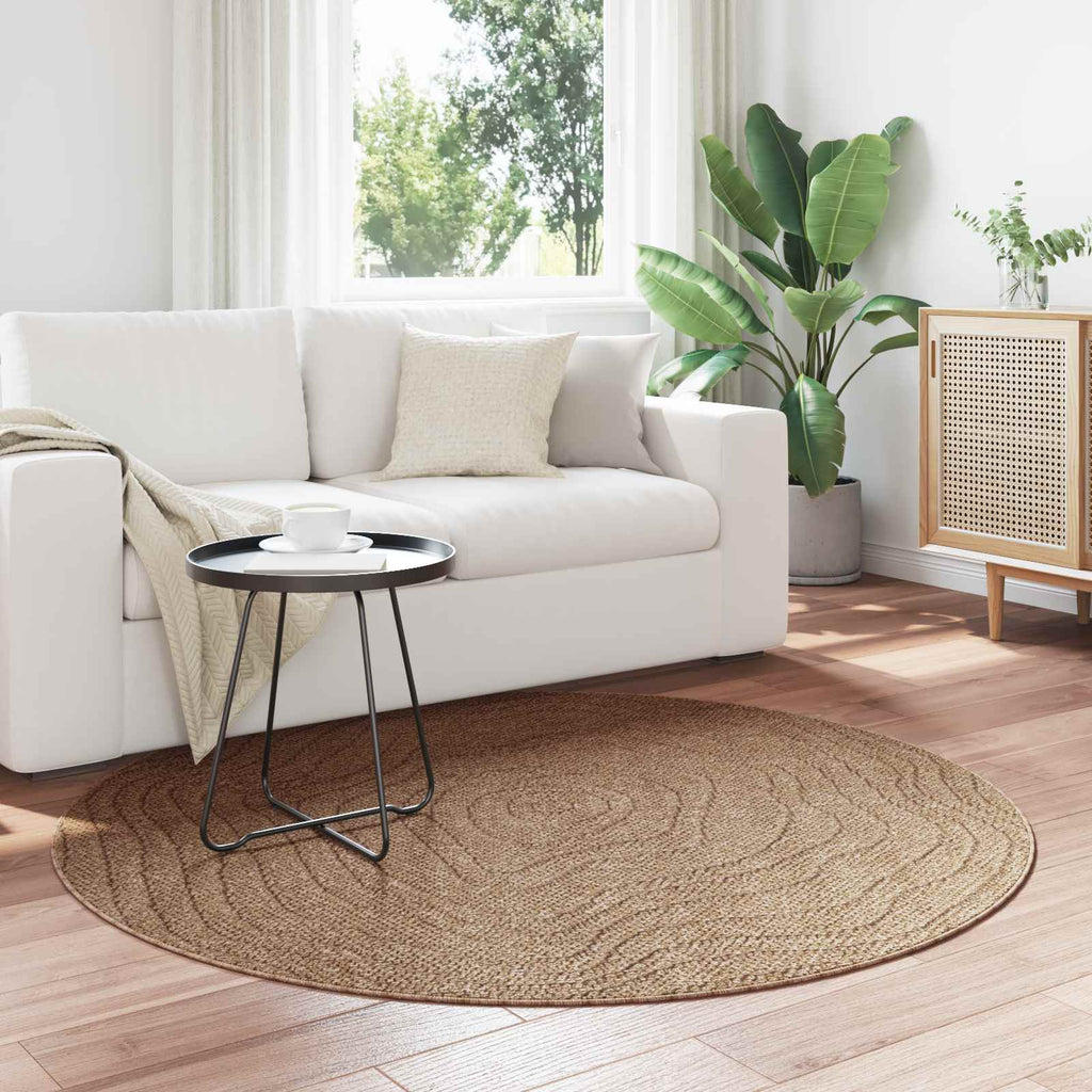 vidaXL Dywany pokojowe Moiré Okrągły AGIRA Naturalny Ø 120 CM