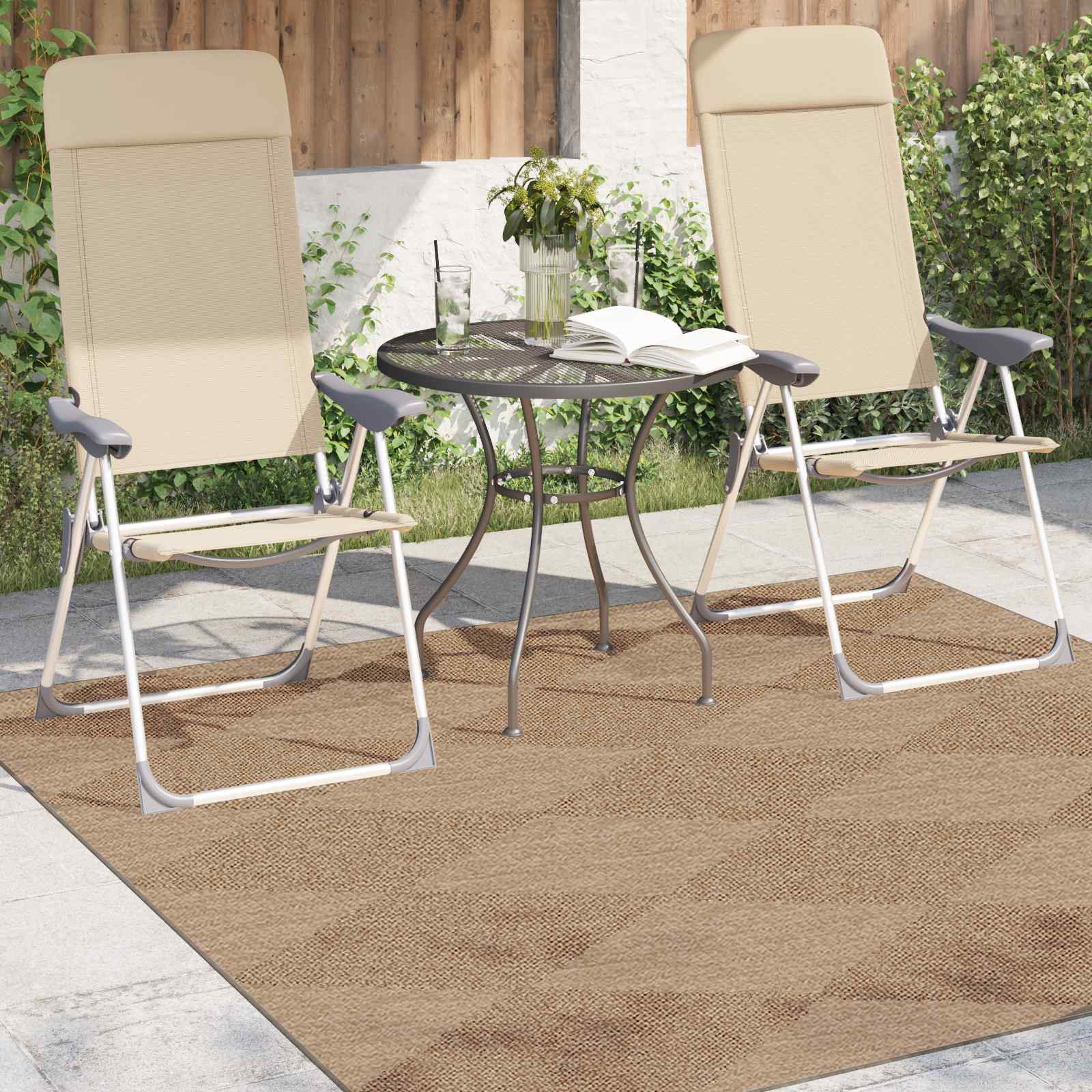 vidaXL Dywany pokojowe Kwadrat AGIRA Naturalny 120 x 120 cm Poliester