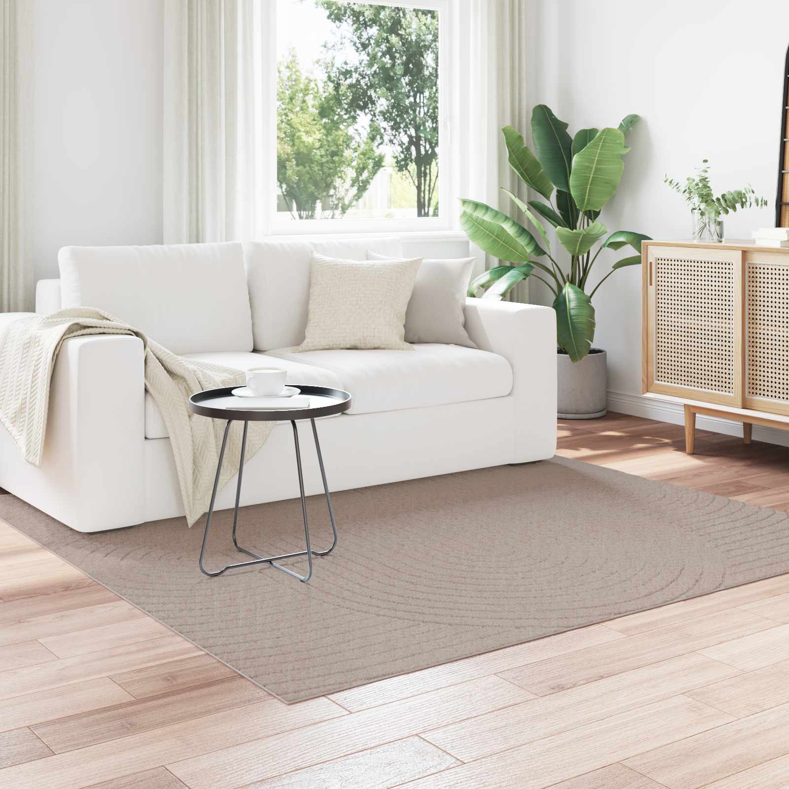 vidaXL Dywany pokojowe Kwadrat PALMERAS Beżowy 120 x 120 cm Poliester
