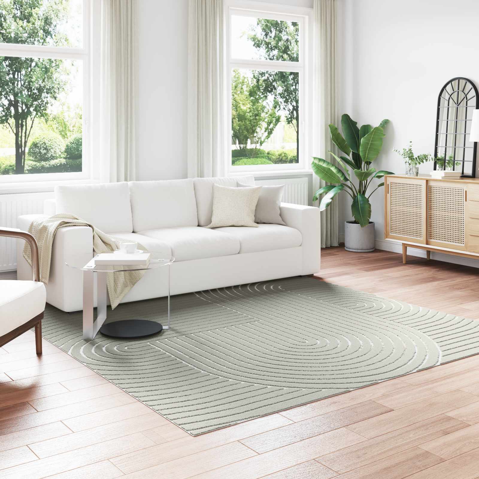 vidaXL Dywany pokojowe Kwadrat PALMERAS Zielony 240 x 240 cm Poliester