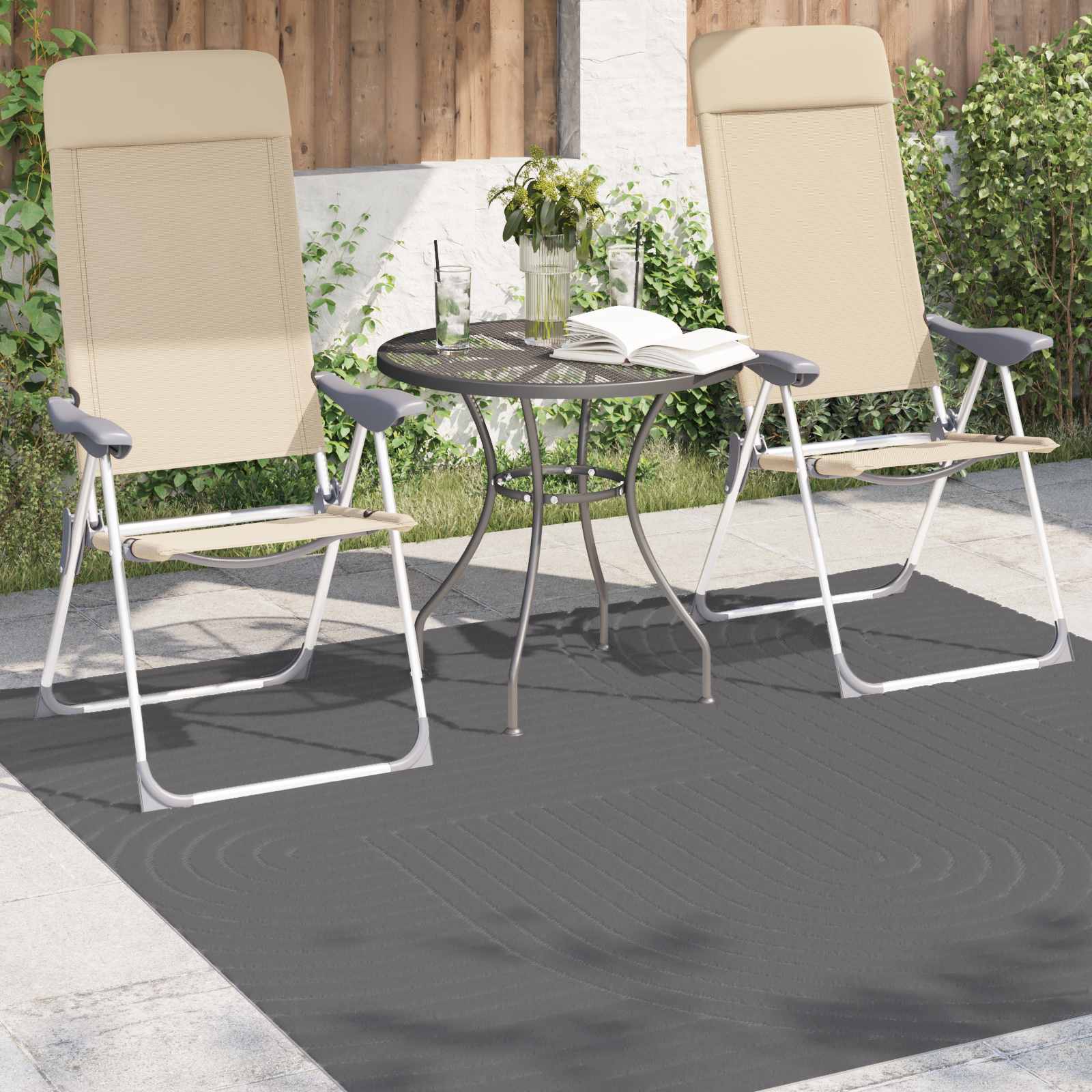 vidaXL Dywany pokojowe Kwadrat PALMERAS Antracyt 200 x 200 cm