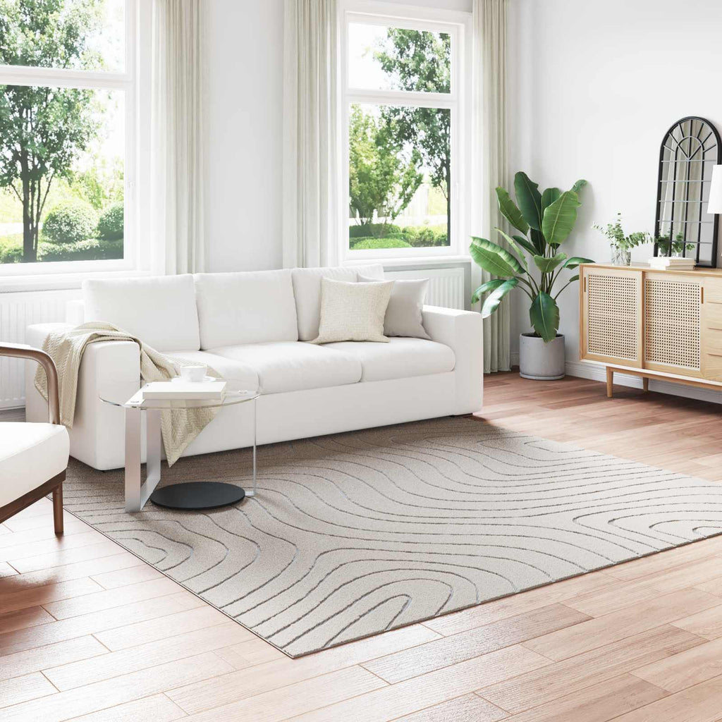 vidaXL Dywany pokojowe Kwadrat PALMERAS Kremowy 240 x 240 cm Poliester