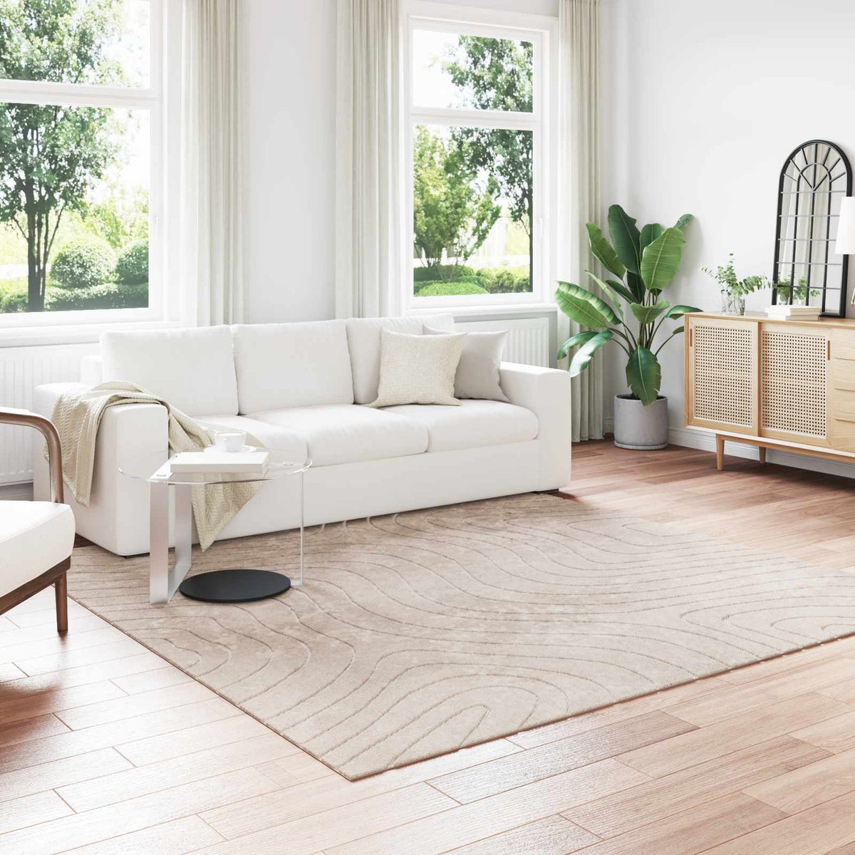 vidaXL Dywan wewnętrzny i zewnętrzny PALMERAS Beżowy 240 x 240 cm