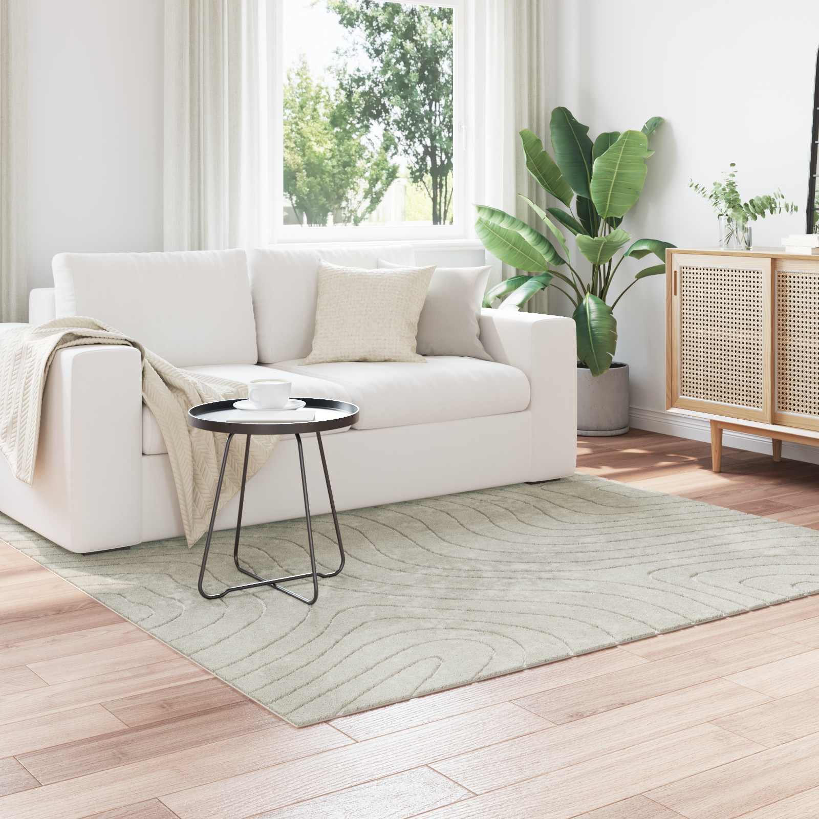 vidaXL Dywany pokojowe Kwadrat PALMERAS Zielony 200 x 200 cm Poliester