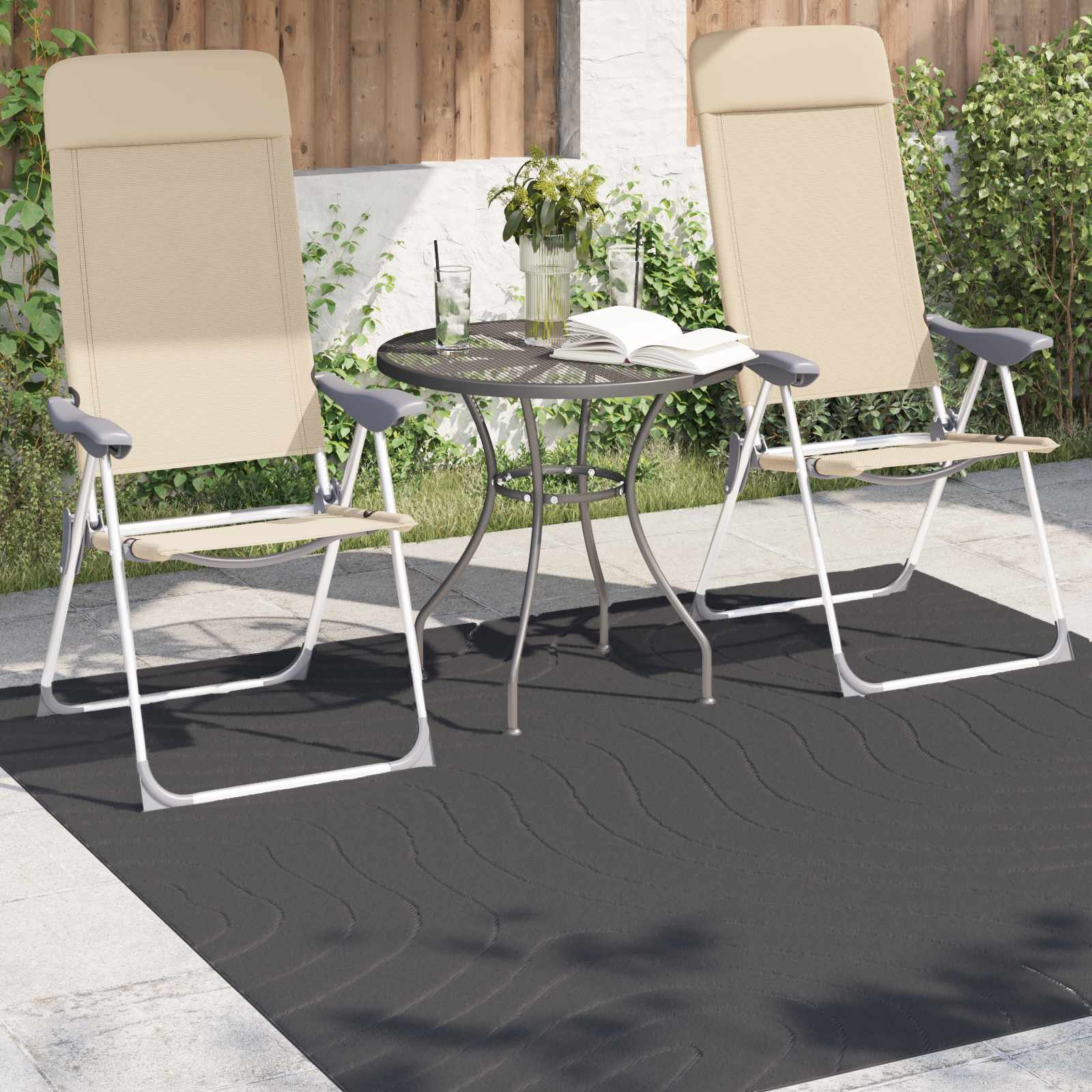 vidaXL Dywany pokojowe Kwadrat PALMERAS Antracyt 120 x 120 cm