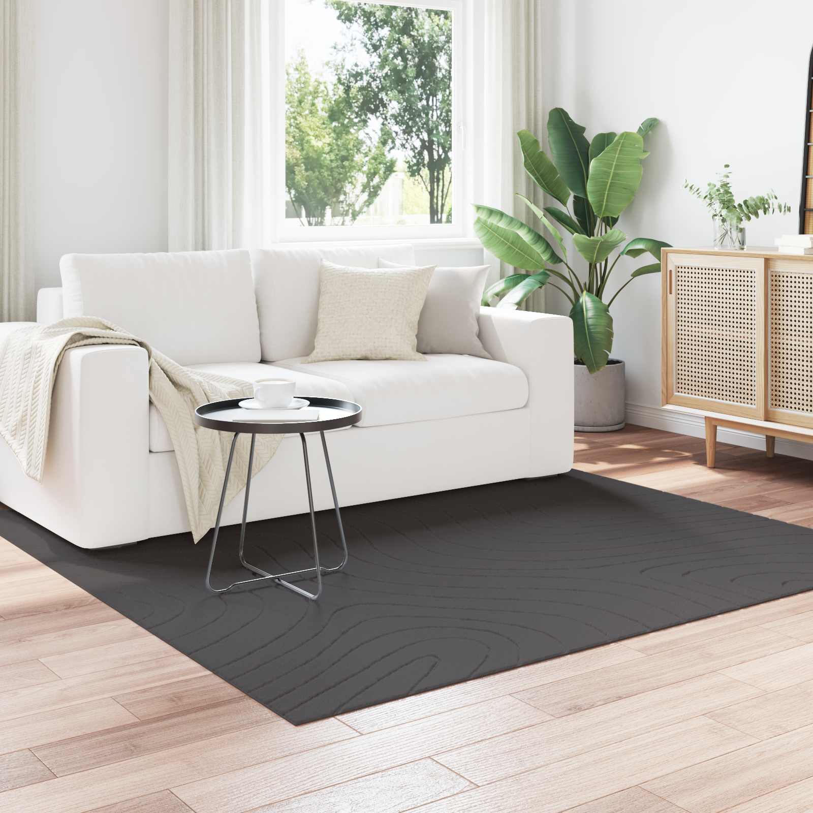 vidaXL Dywany pokojowe Kwadrat PALMERAS Antracyt 200 x 200 cm