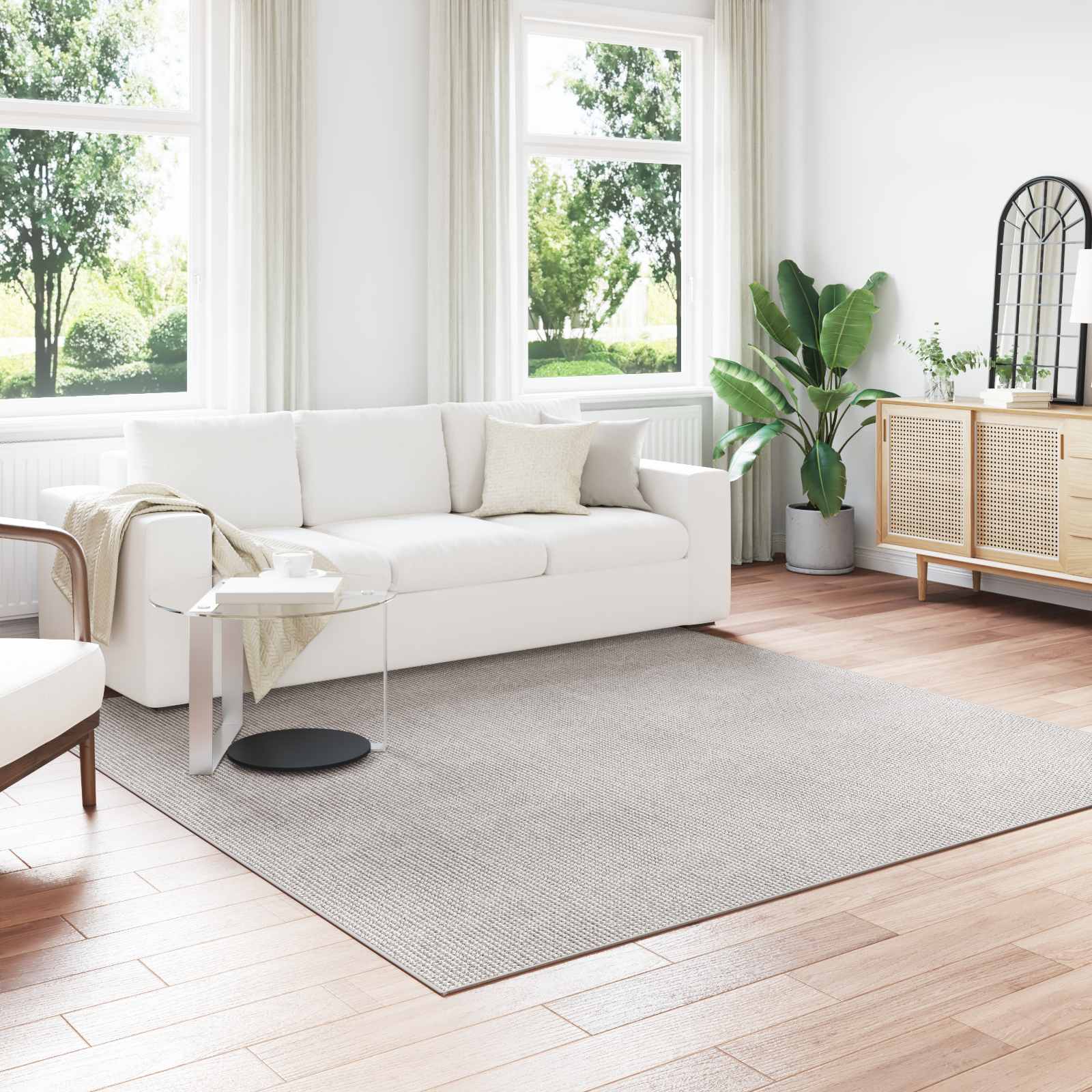 vidaXL Dywany pokojowe Kwadrat LUGO Kremowy 240 x 240 cm Poliester