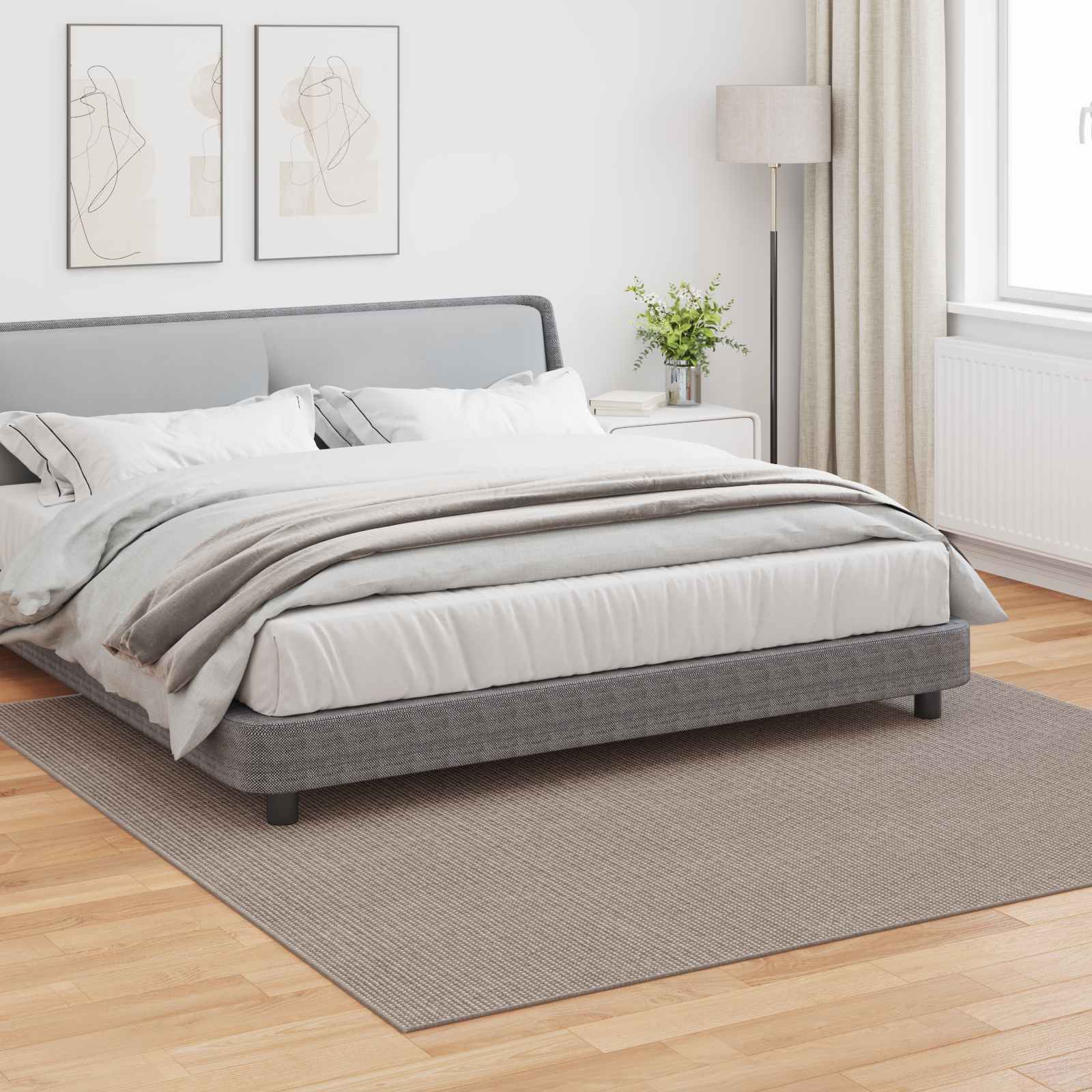 vidaXL Dywany pokojowe Kwadrat LUGO Ciemnoszary 240 x 240 cm Poliester