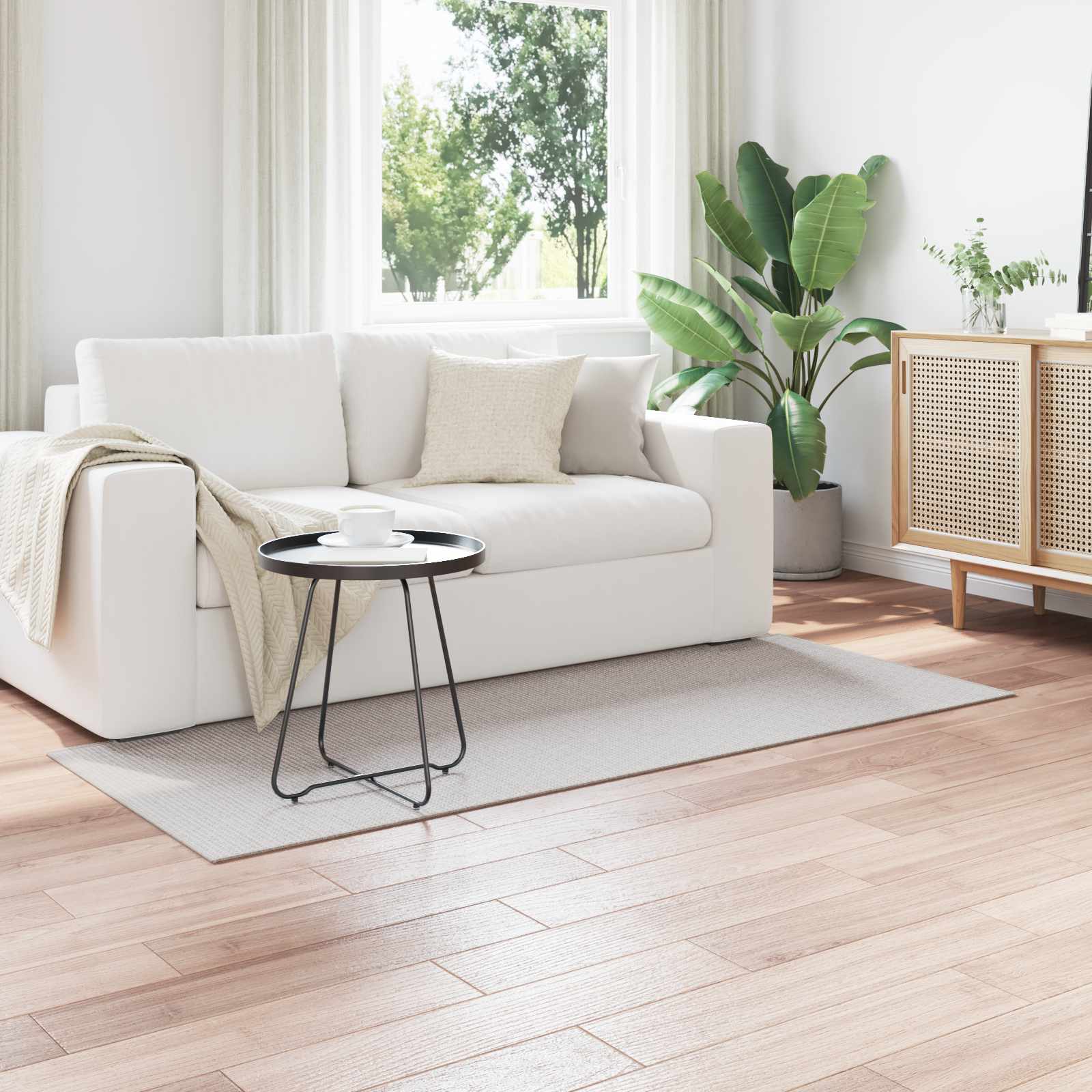 vidaXL Dywany pokojowe LUGO Kremowy i szary 80 x 200 cm Poliester