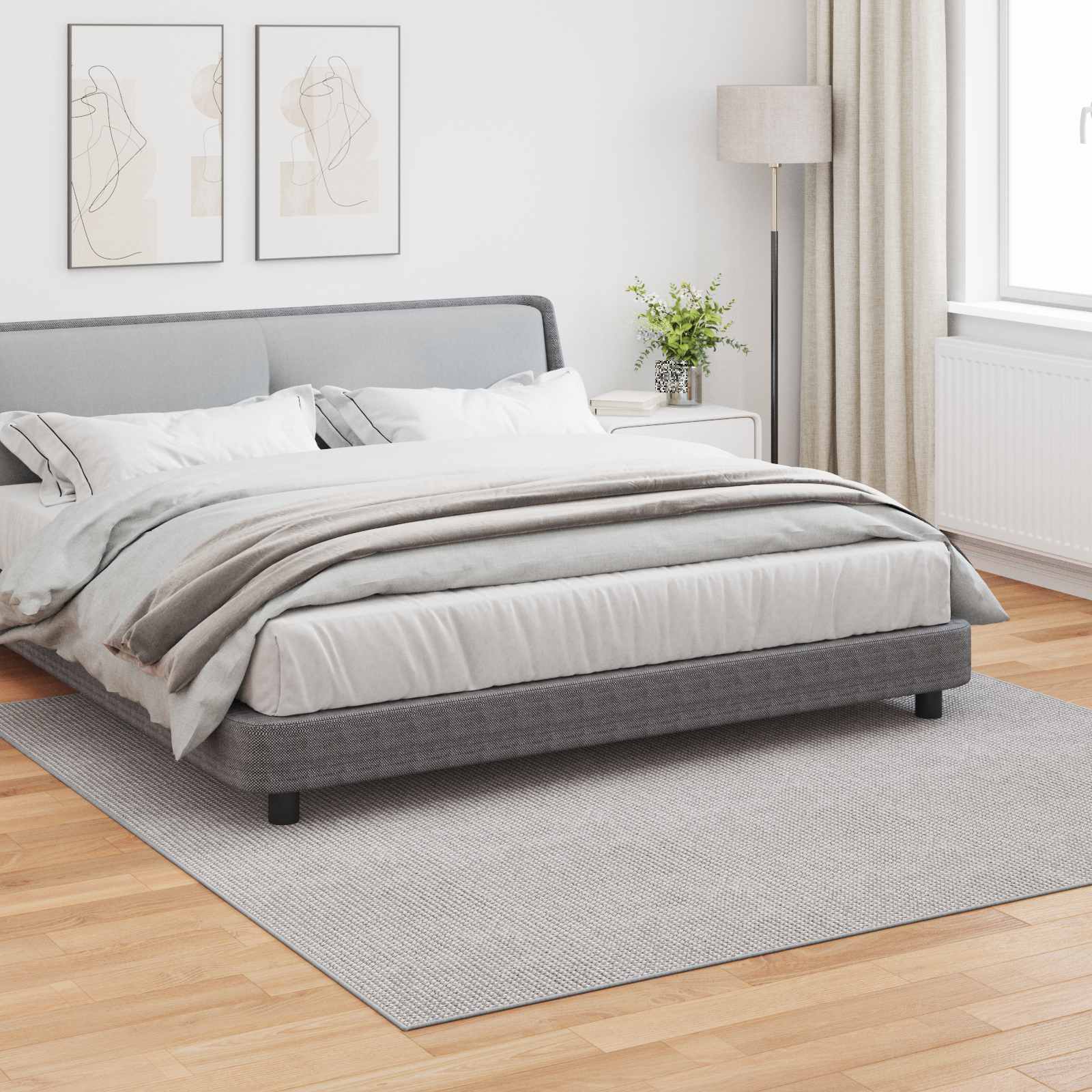 vidaXL Dywany pokojowe LUGO Kremowy i szary 240 x 240 cm Poliester