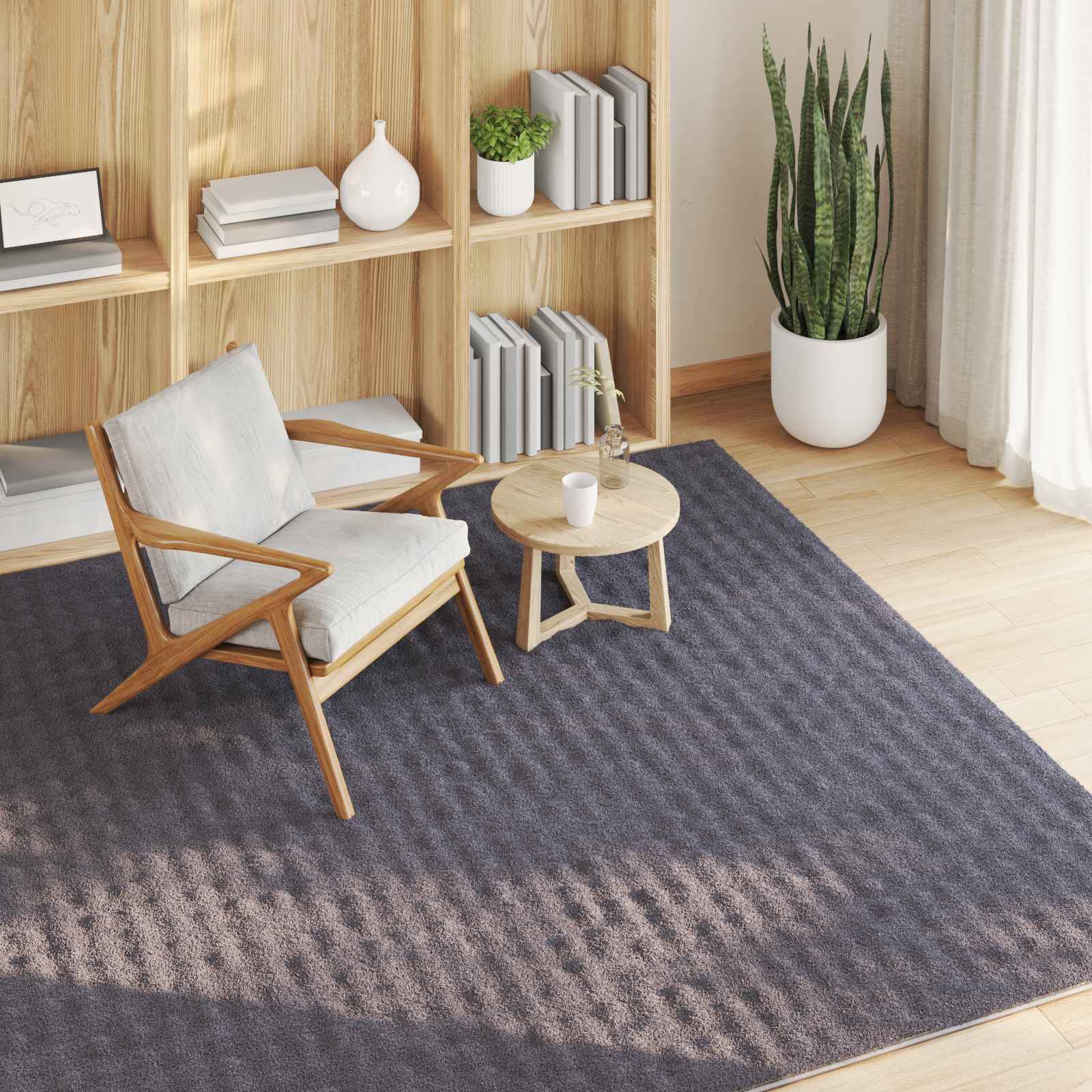 vidaXL Dywany pokojowe Kwadrat SIROLO Antracyt 120 x 120 cm Poliester