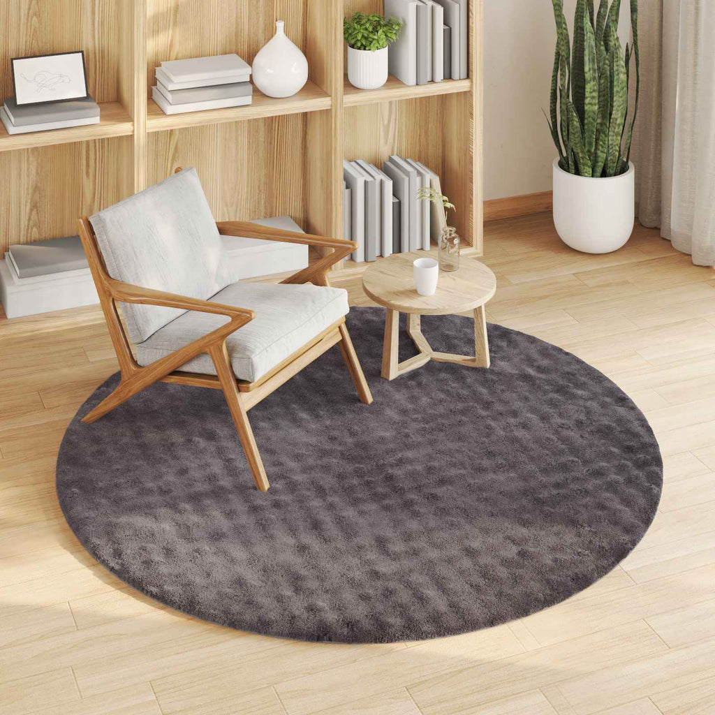 vidaXL Dywany pokojowe Okrągły SIROLO Antracyt Ø 120 CM Poliester
