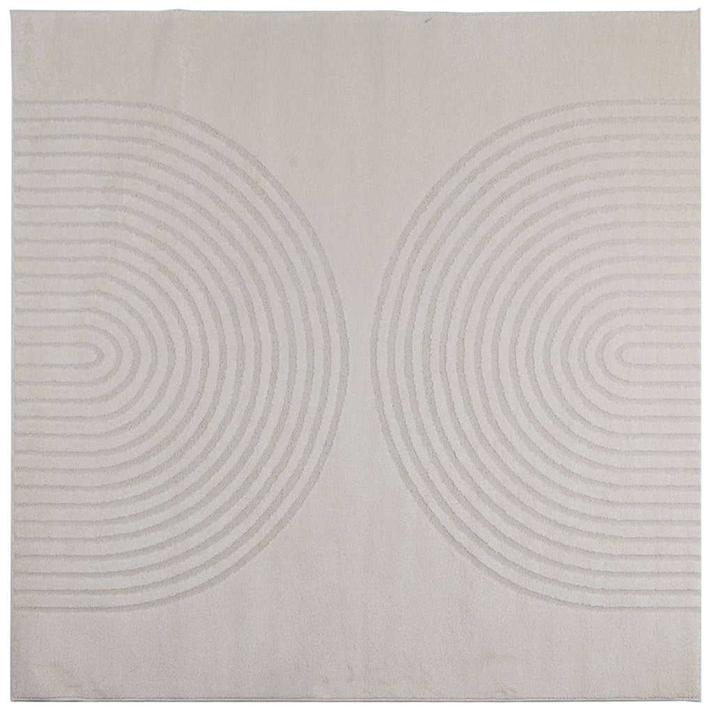 vidaXL Dywany pokojowe Kwadrat GALATI Kremowy 240 x 240 cm Poliester