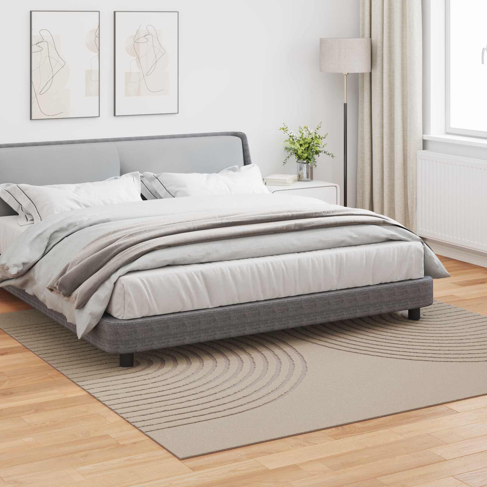 vidaXL Dywany pokojowe Kwadrat GALATI Beżowy 240 x 240 cm Poliester