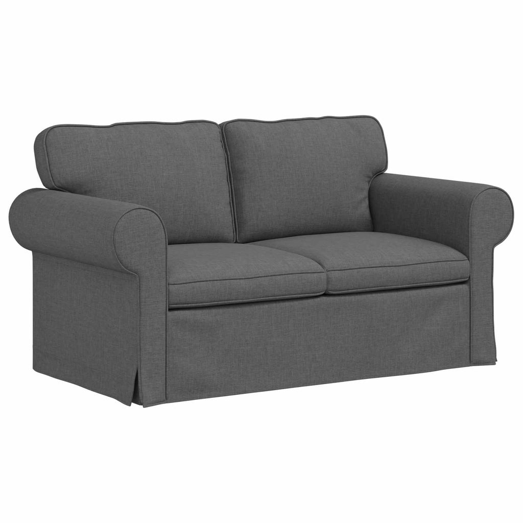 vidaXL Zestaw Sof 2 pcs Ciemnoszary 155 x 82 x 80 cm tkanina
