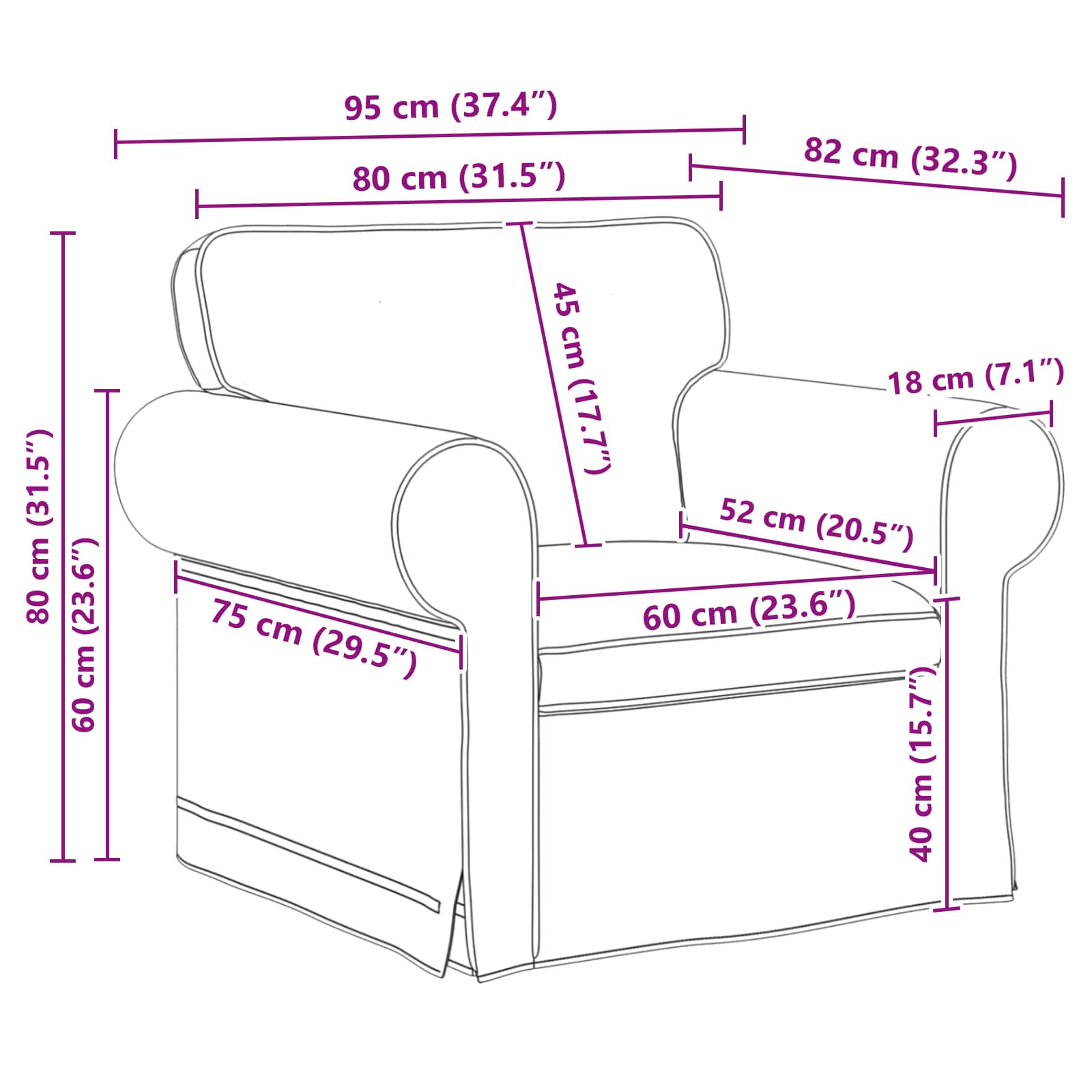 vidaXL Zestaw Sof 2 pcs Czarny 155 x 82 x 80 cm tkanina