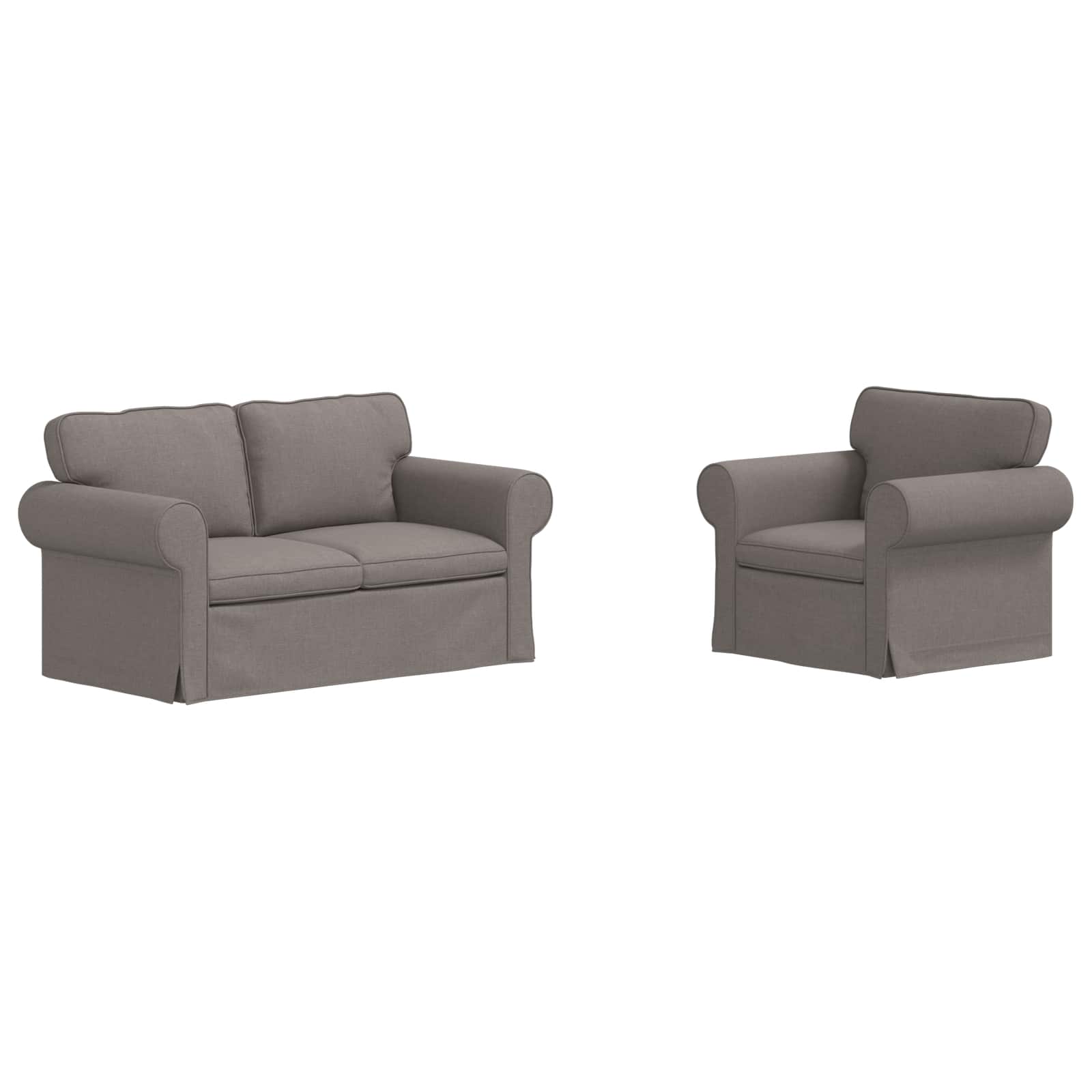 vidaXL Zestaw Sof 2 pcs Ciemnoszary 155 x 82 x 80 cm tkanina