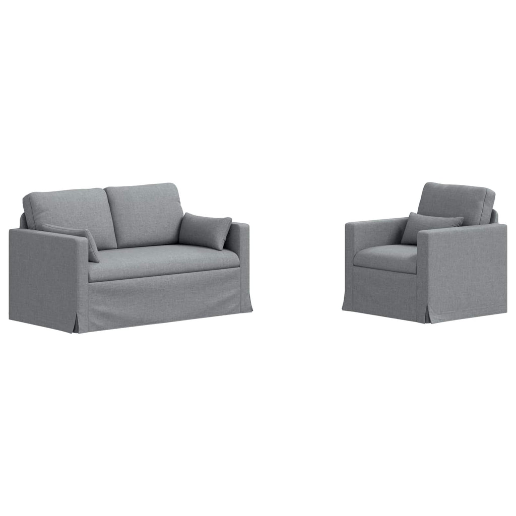 vidaXL Zestaw Sof 2 pcs Jasnoszary 139 x 78 x 80 cm tkanina