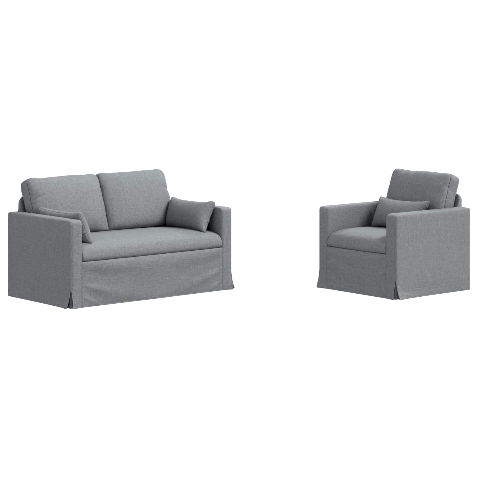 vidaXL Zestaw Sof 2 pcs Jasnoszary 139 x 78 x 80 cm tkanina