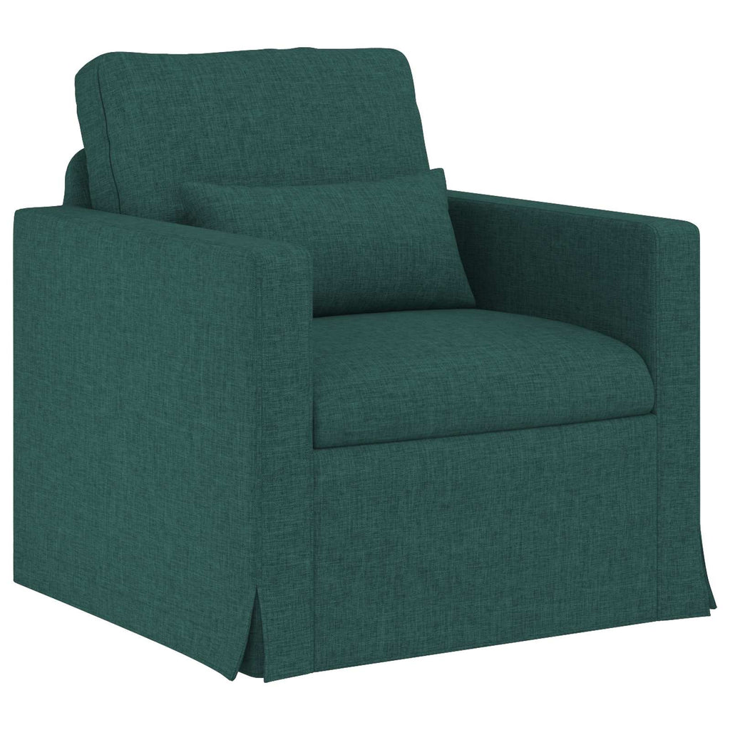 vidaXL Zestaw Sof 2 pcs Ciemna zieleń 139 x 78 x 80 cm tkanina