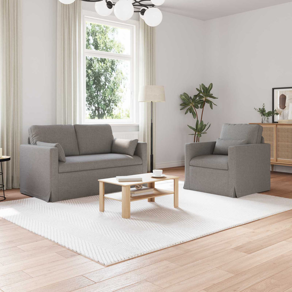 vidaXL Zestaw Sof 2 pcs Ciemnoszary 139 x 78 x 80 cm tkanina