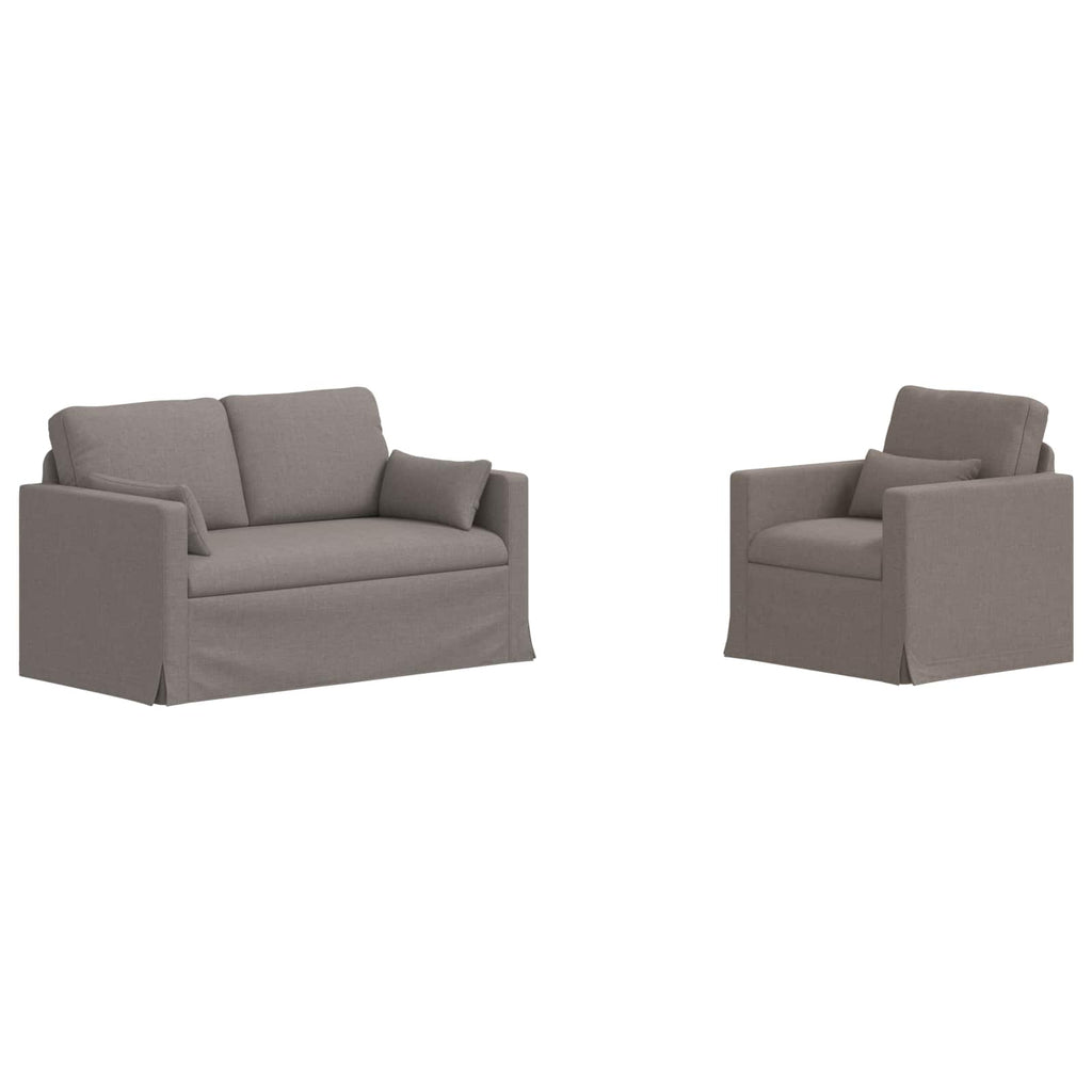 vidaXL Zestaw Sof 2 pcs Ciemnoszary 139 x 78 x 80 cm tkanina