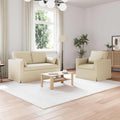 vidaXL Zestaw Sof 2 pcs Kremowy 139 x 78 x 80 cm tkanina
