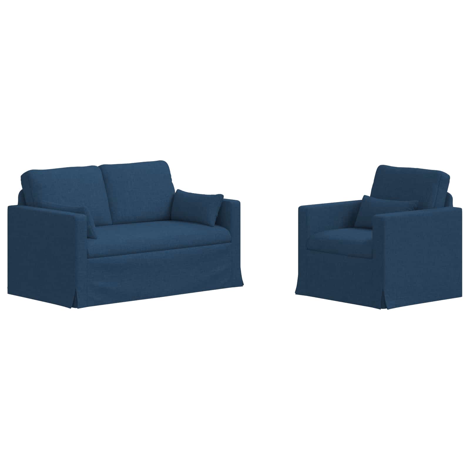 vidaXL Zestaw Sof 2 pcs Niebieski 139 x 78 x 80 cm tkanina