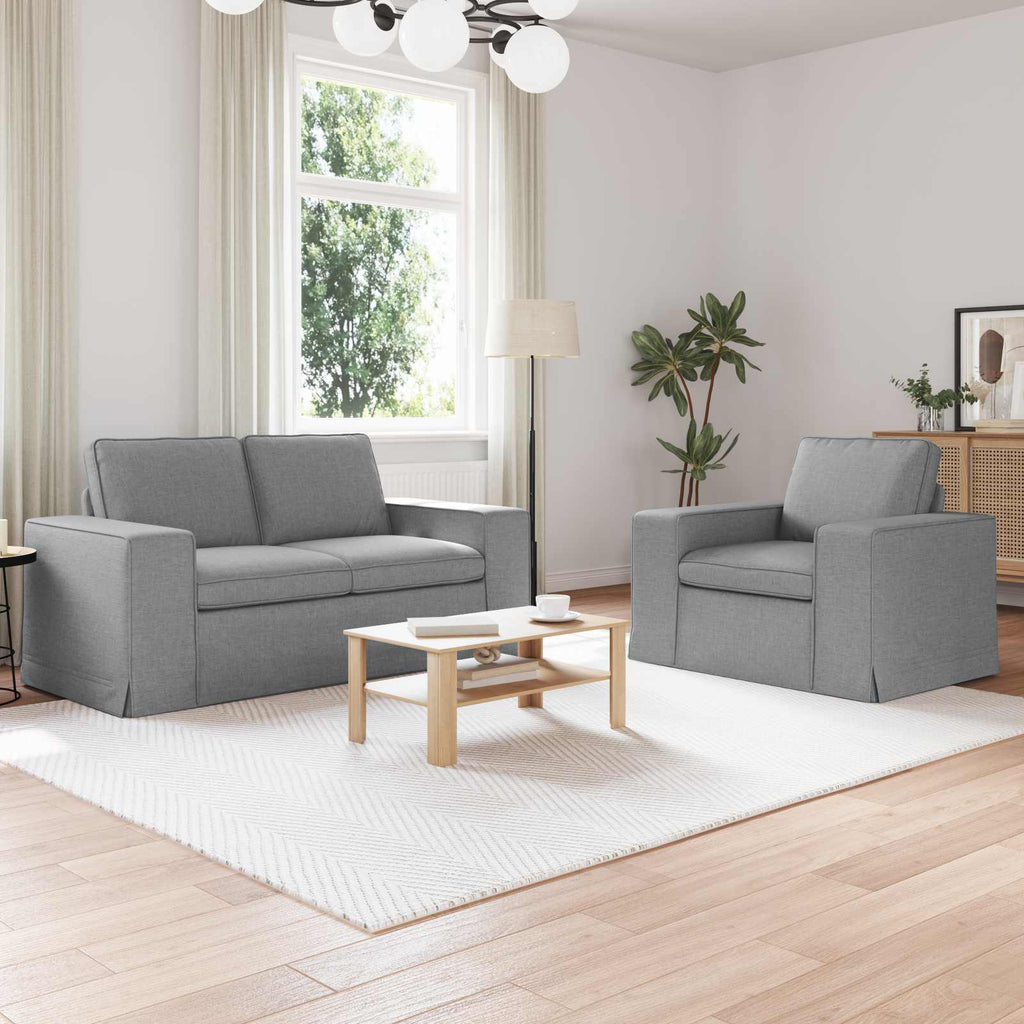 vidaXL Zestaw Sof 2 pcs Jasnoszary 162 x 80 x 82 cm tkanina