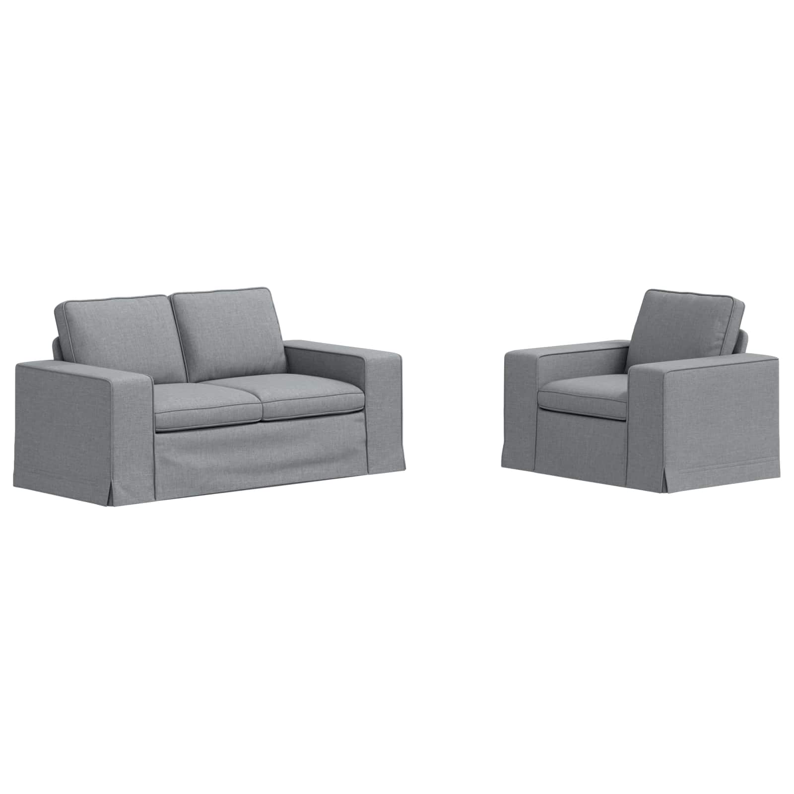 vidaXL Zestaw Sof 2 pcs Jasnoszary 162 x 80 x 82 cm tkanina