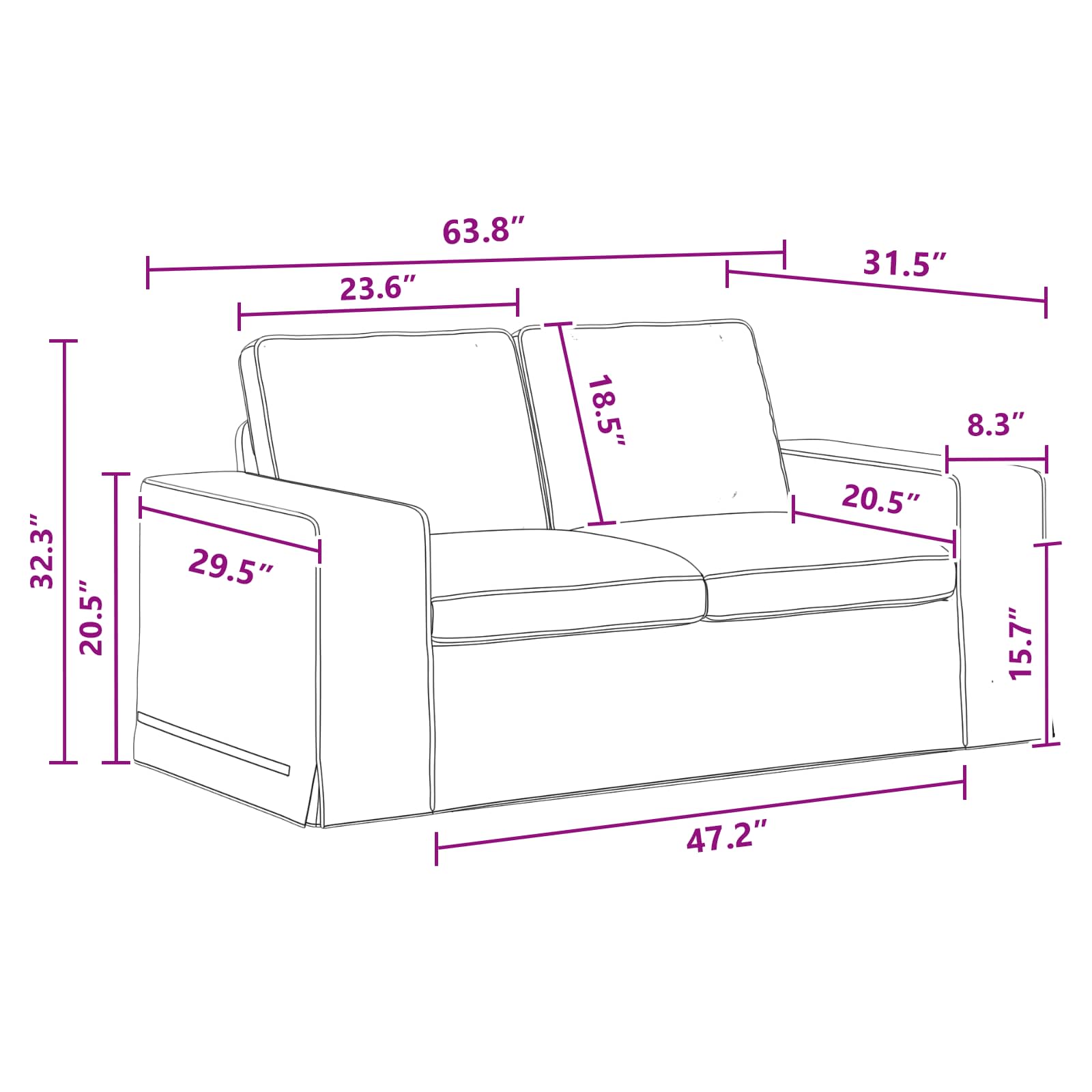 vidaXL Zestaw Sof 2 pcs Ciemnoszary 162 x 80 x 82 cm tkanina