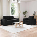 vidaXL Zestaw Sof 2 pcs Czarny 162 x 80 x 82 cm tkanina