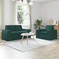 vidaXL Zestaw Sof 2 pcs Ciemna zieleń 162 x 80 x 82 cm tkanina