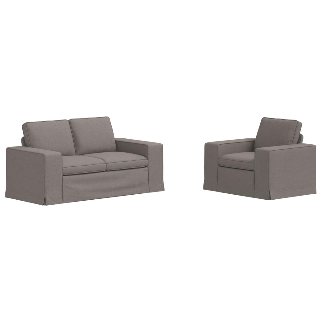 vidaXL Zestaw Sof 2 pcs Ciemnoszary 162 x 80 x 82 cm tkanina