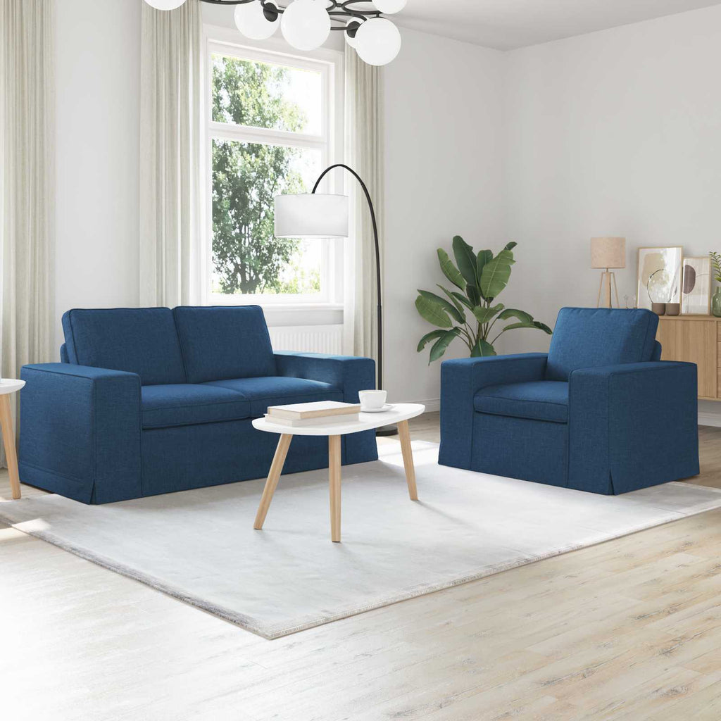 vidaXL Zestaw Sof 2 pcs Niebieski 162 x 80 x 82 cm tkanina