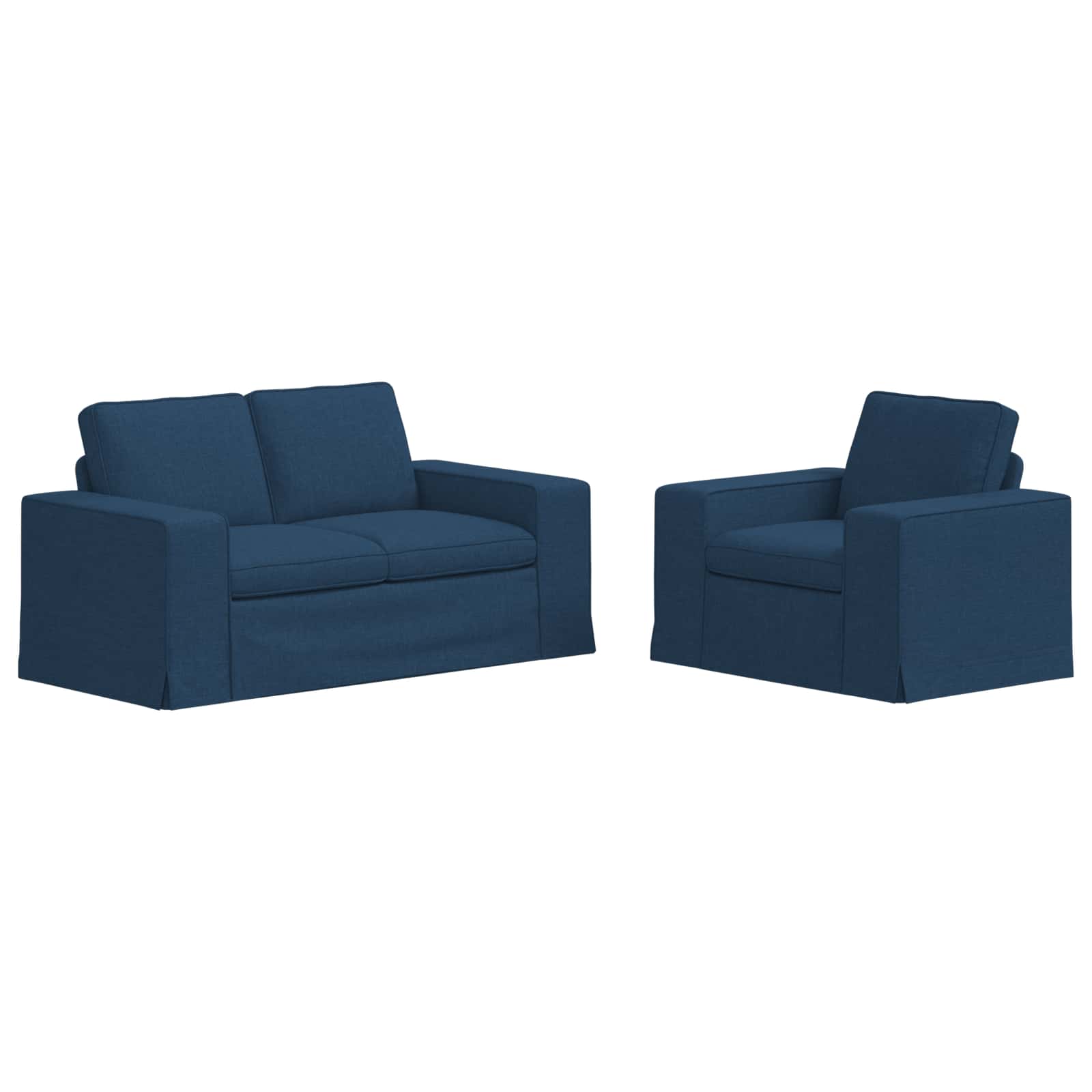vidaXL Zestaw Sof 2 pcs Niebieski 162 x 80 x 82 cm tkanina