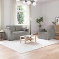 vidaXL Zestaw Sof 2 pcs Jasnoszary 138 x 78 x 80 cm Aksamit