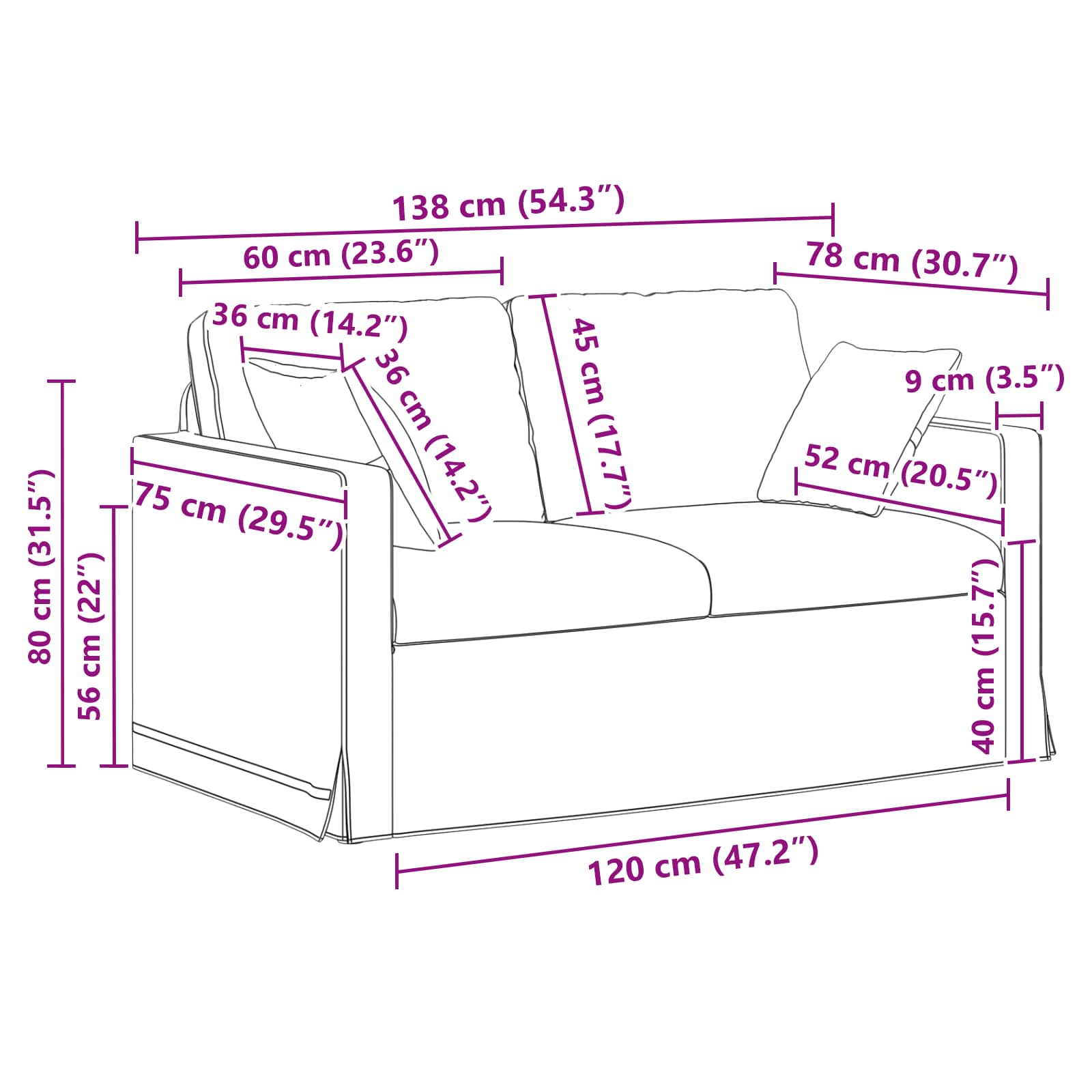 vidaXL Zestaw Sof 2 pcs Jasnoszary 138 x 78 x 80 cm Aksamit