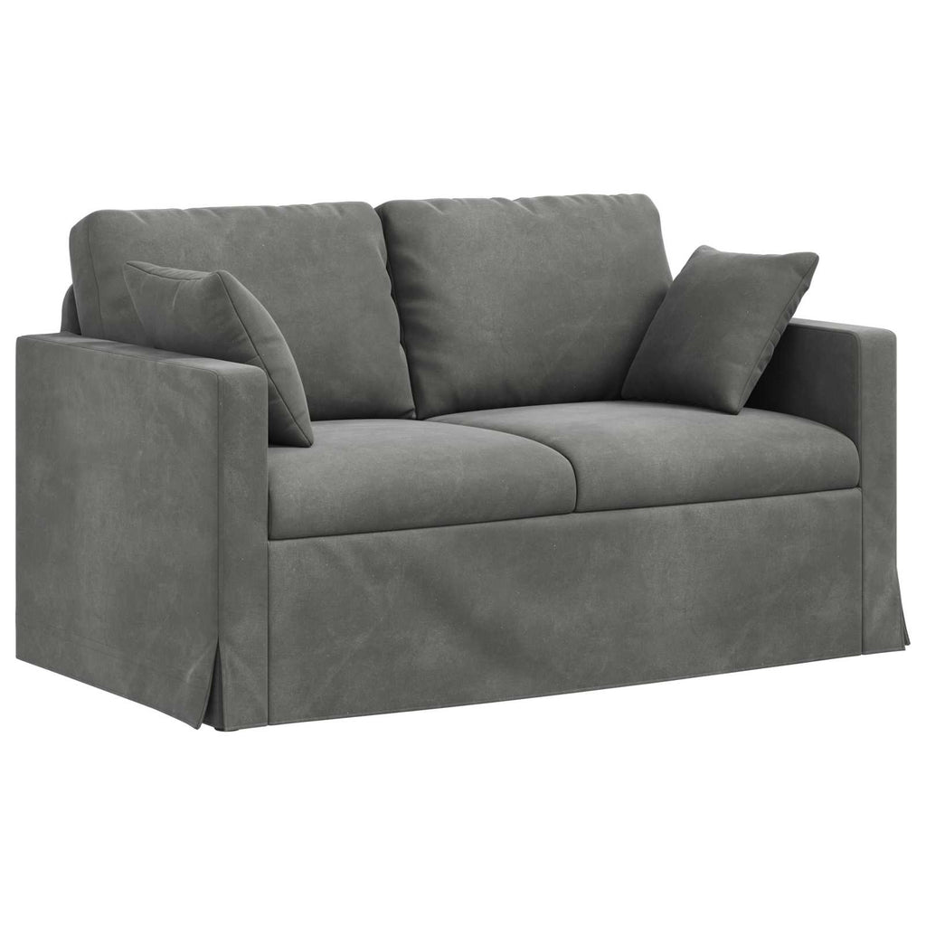 vidaXL Zestaw Sof 2 pcs Ciemnoszary 138 x 78 x 80 cm Aksamit