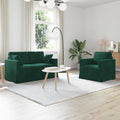 vidaXL Zestaw Sof 2 pcs Ciemna zieleń 138 x 78 x 80 cm Aksamit