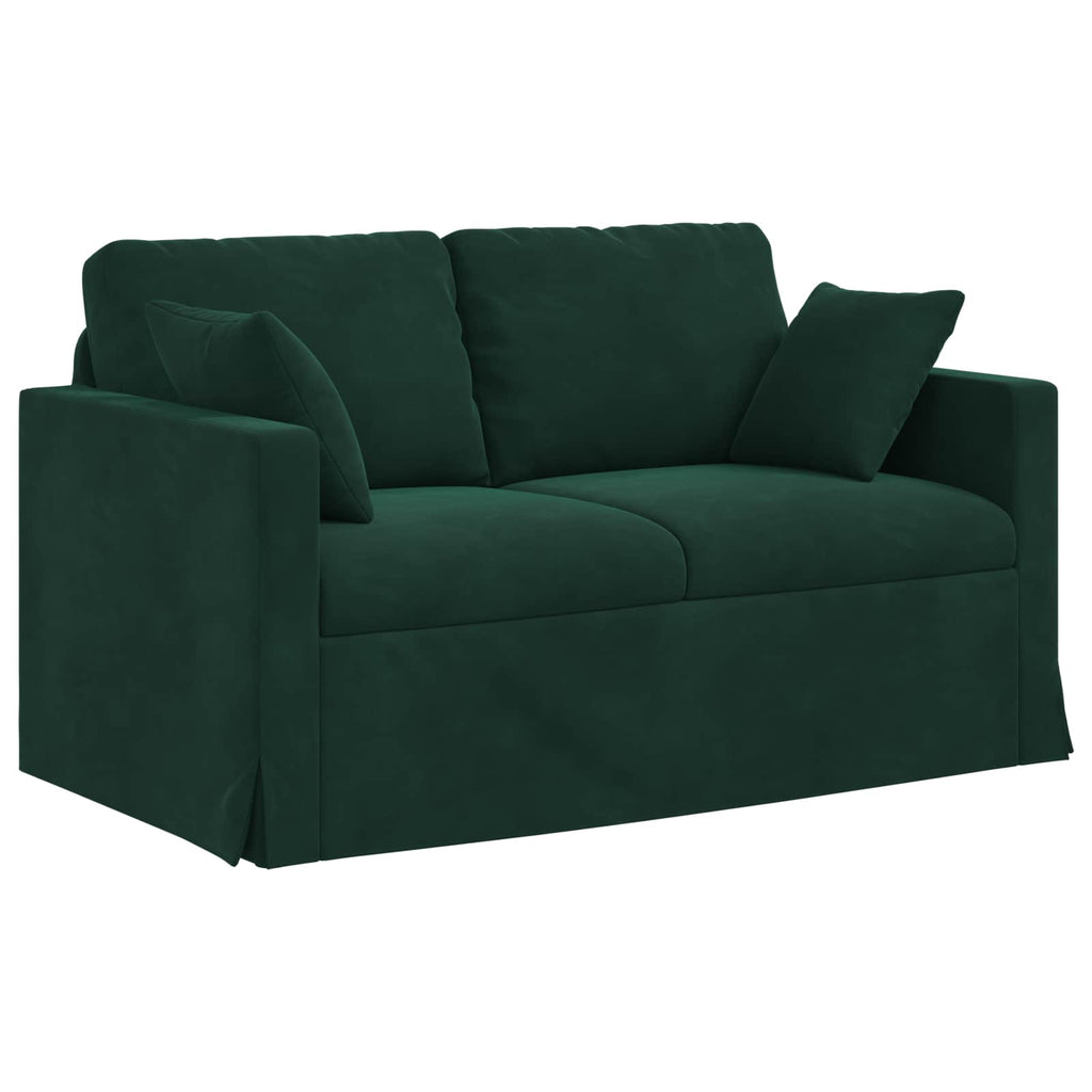 vidaXL Zestaw Sof 2 pcs Ciemna zieleń 138 x 78 x 80 cm Aksamit