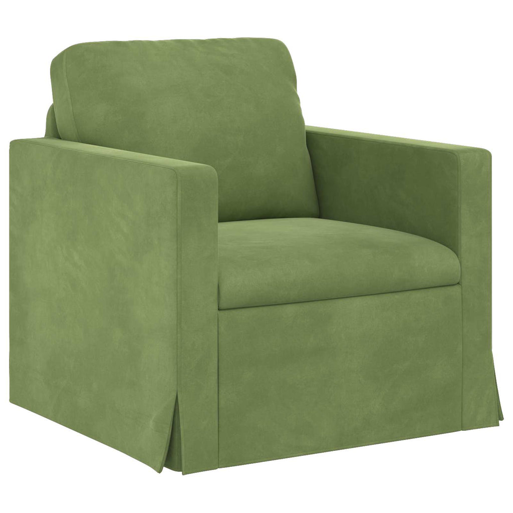 vidaXL Zestaw Sof 2 pcs Jasnozielony 138 x 78 x 80 cm Aksamit