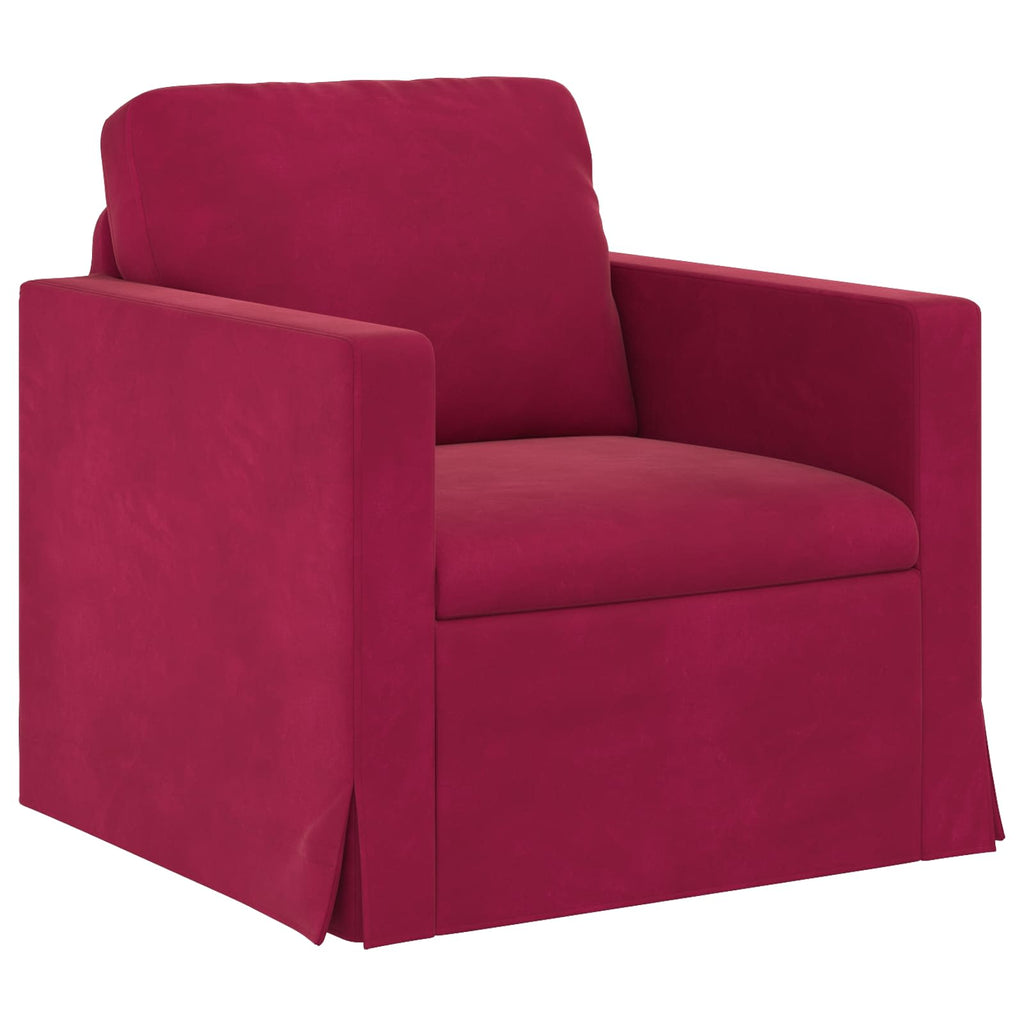 vidaXL Zestaw Sof 2 pcs Czerwone wino 138 x 78 x 80 cm Aksamit