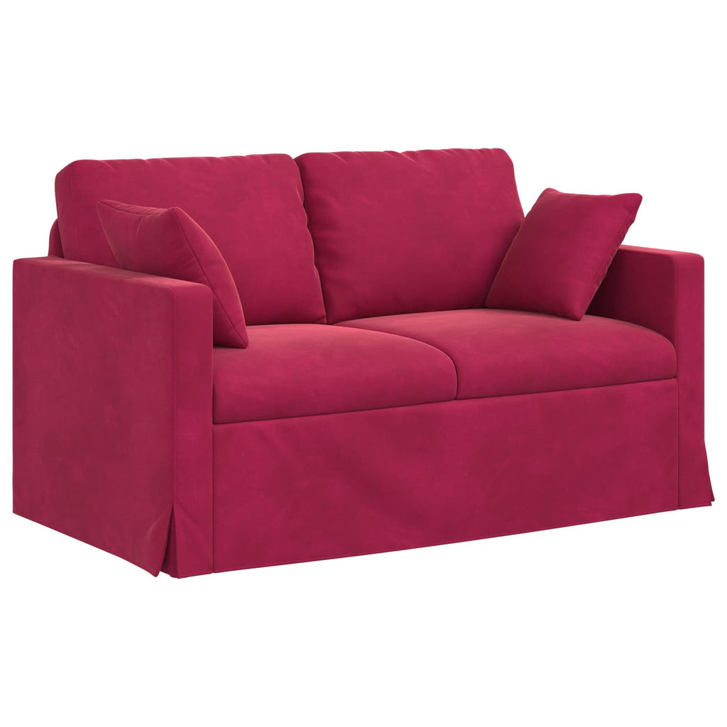 vidaXL Zestaw Sof 2 pcs Czerwone wino 138 x 78 x 80 cm Aksamit