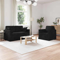 vidaXL Zestaw Sof 2 pcs Czarny 138 x 78 x 80 cm Aksamit