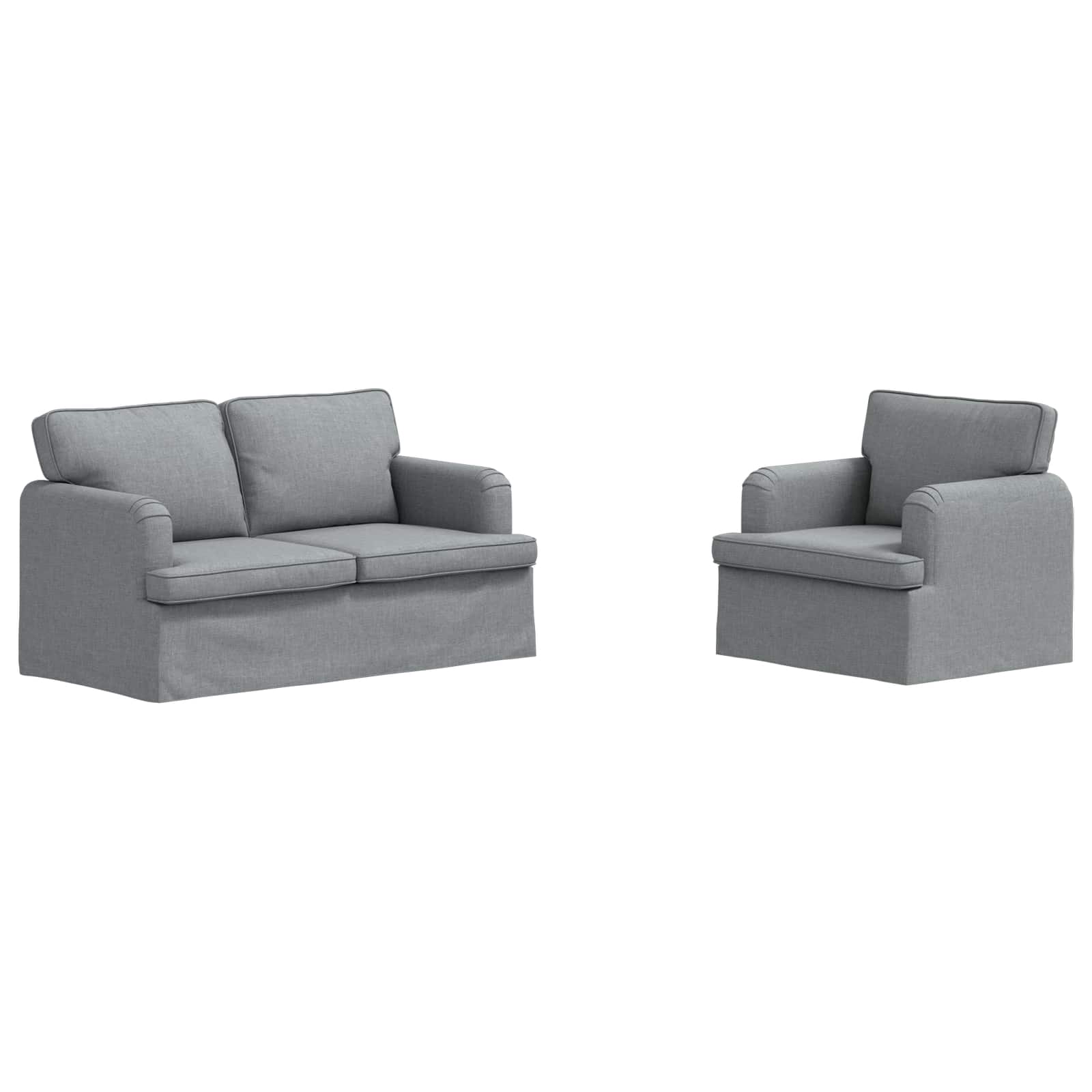 vidaXL Zestaw Sof 2 pcs Jasnoszary 144 x 80 x 85 cm tkanina